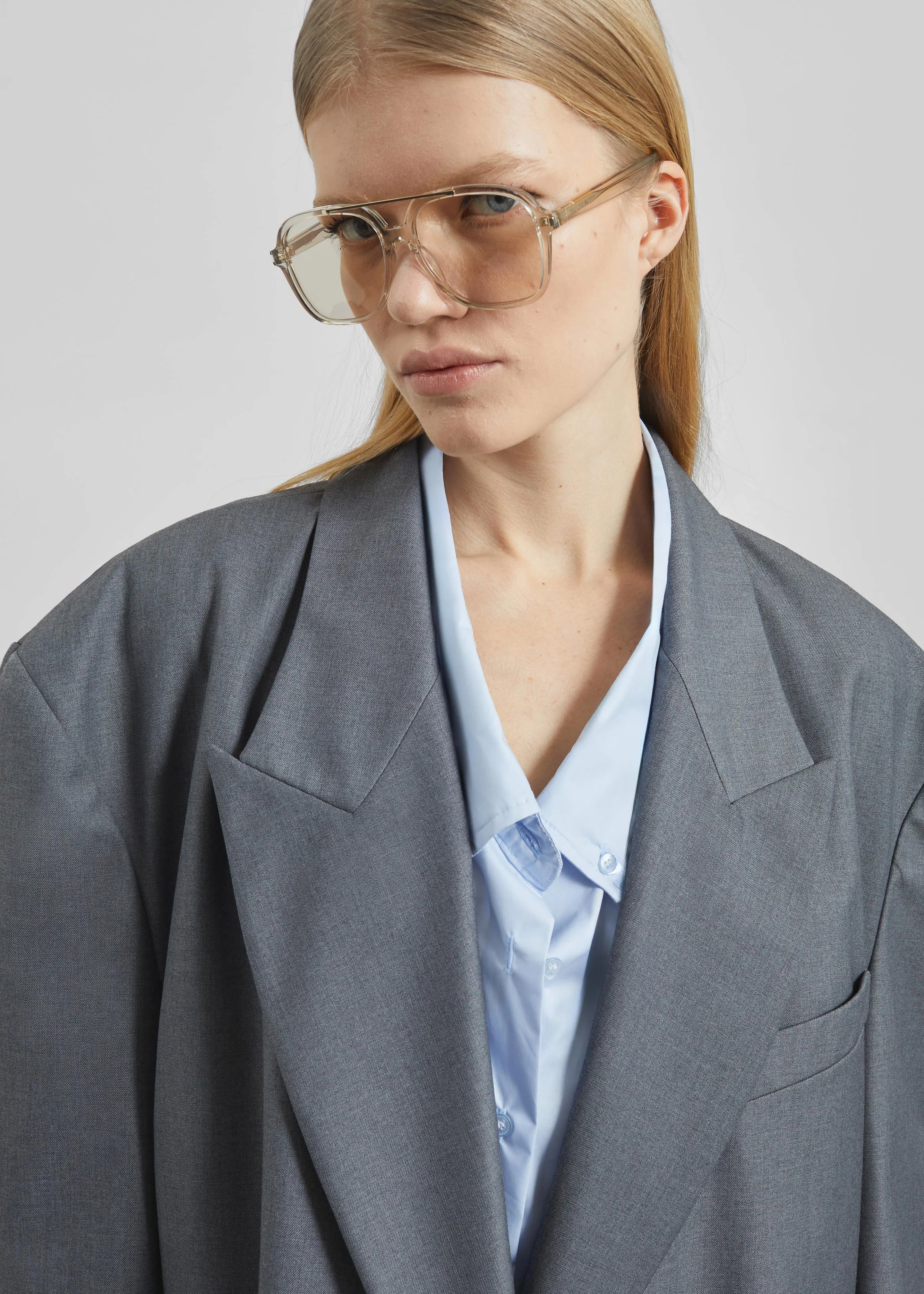 Helna Boxy Cropped Blazer - Grey - Image 6