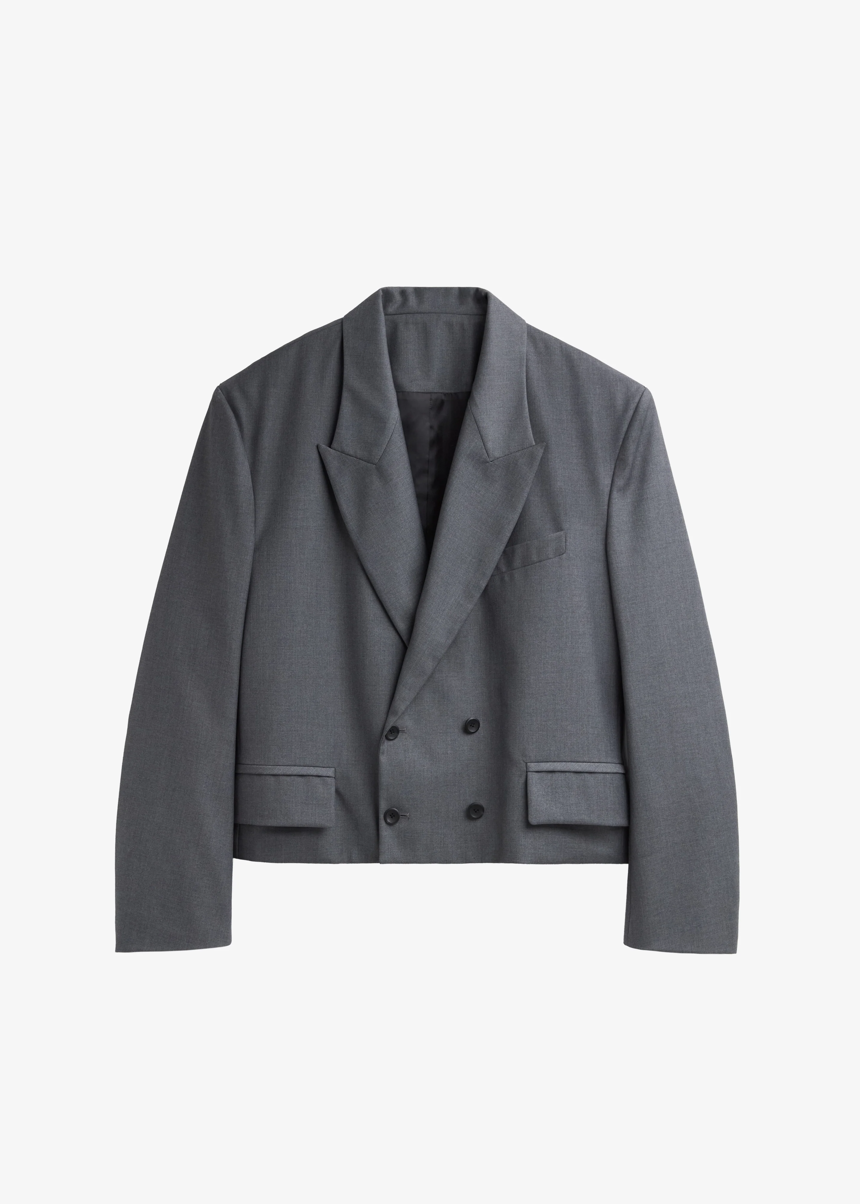 Helna Boxy Cropped Blazer - Grey - Image 8