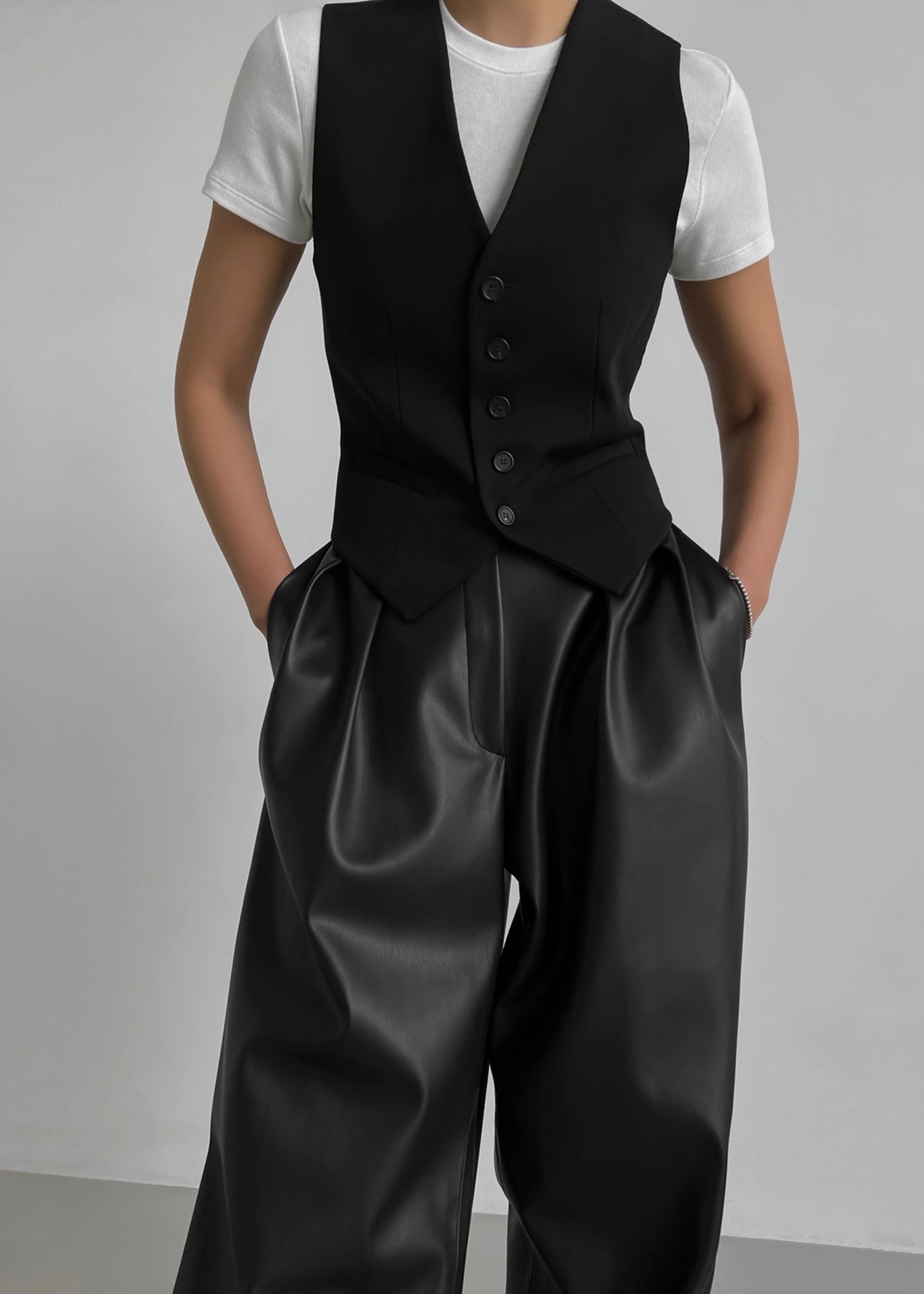 Helsinki Faux Leather Pants - Black - Image 7