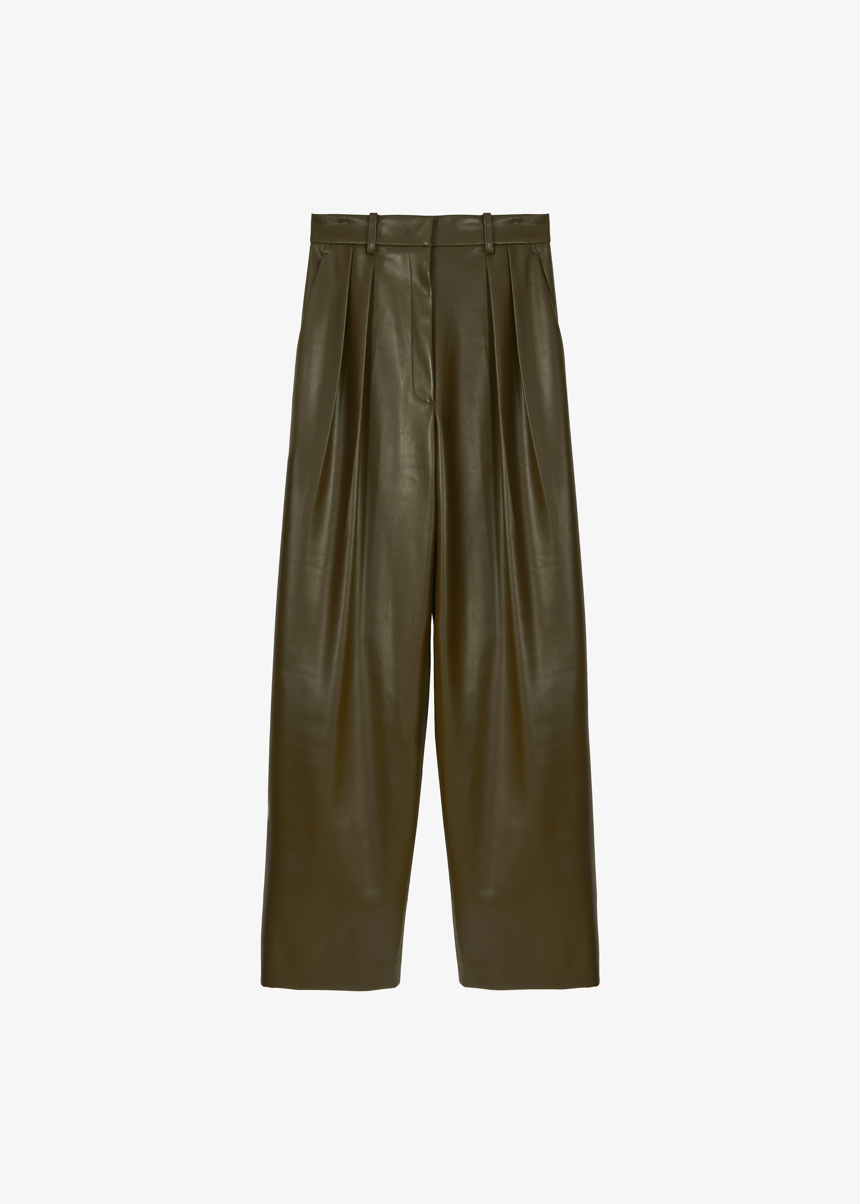 Helsinki Faux Leather Pants - Olive - Image 9