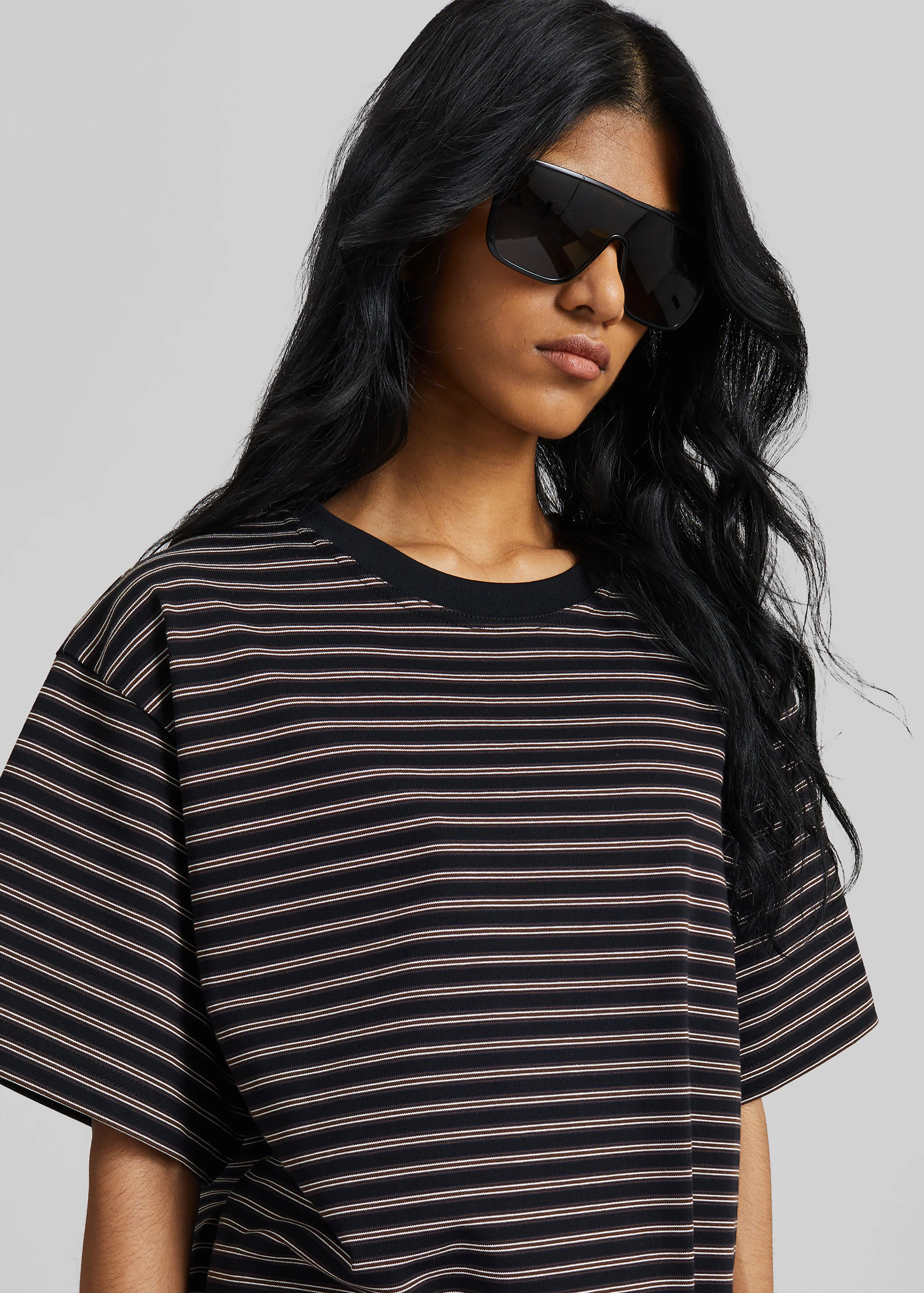 Hemse T-Shirt Dress - Black Multi Stripe - Image 3