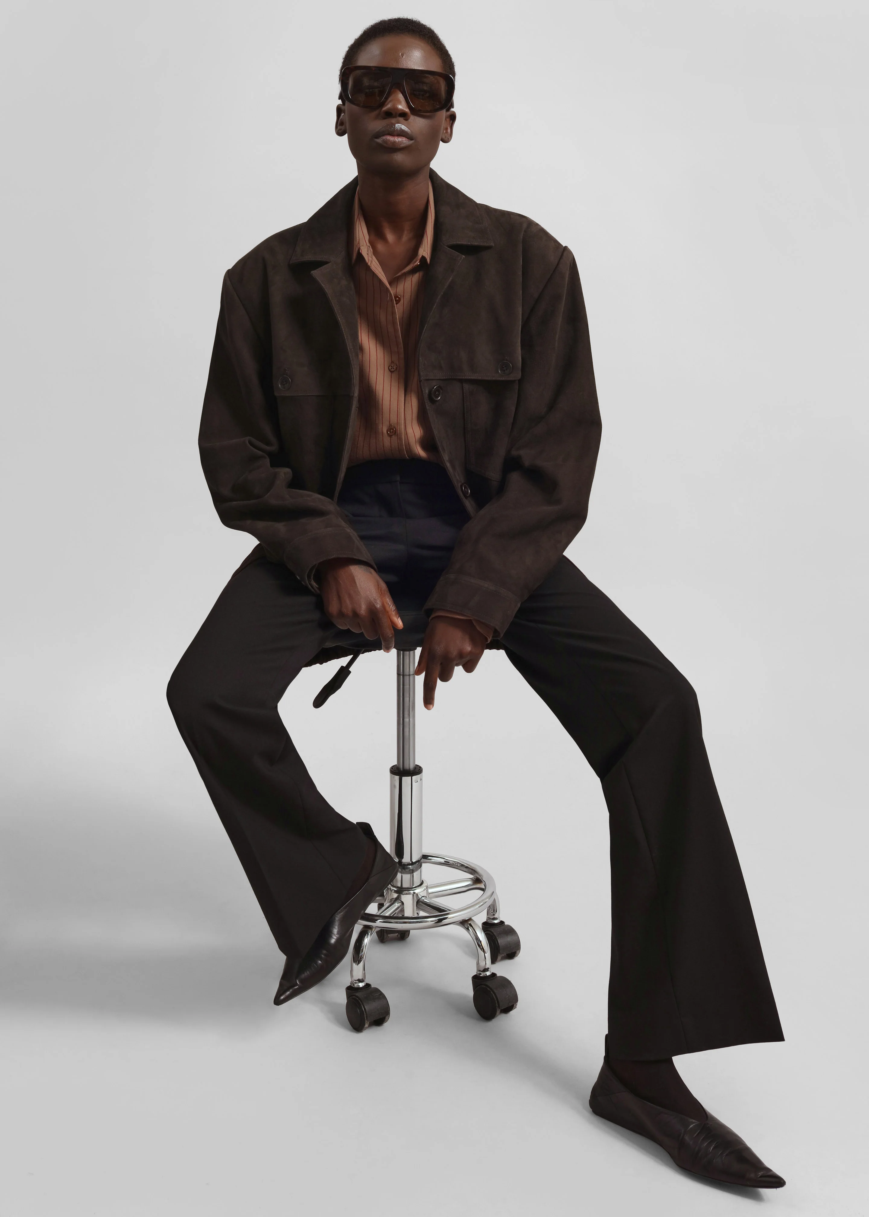 Hester Faux Suede Jacket - Brown - Image 3