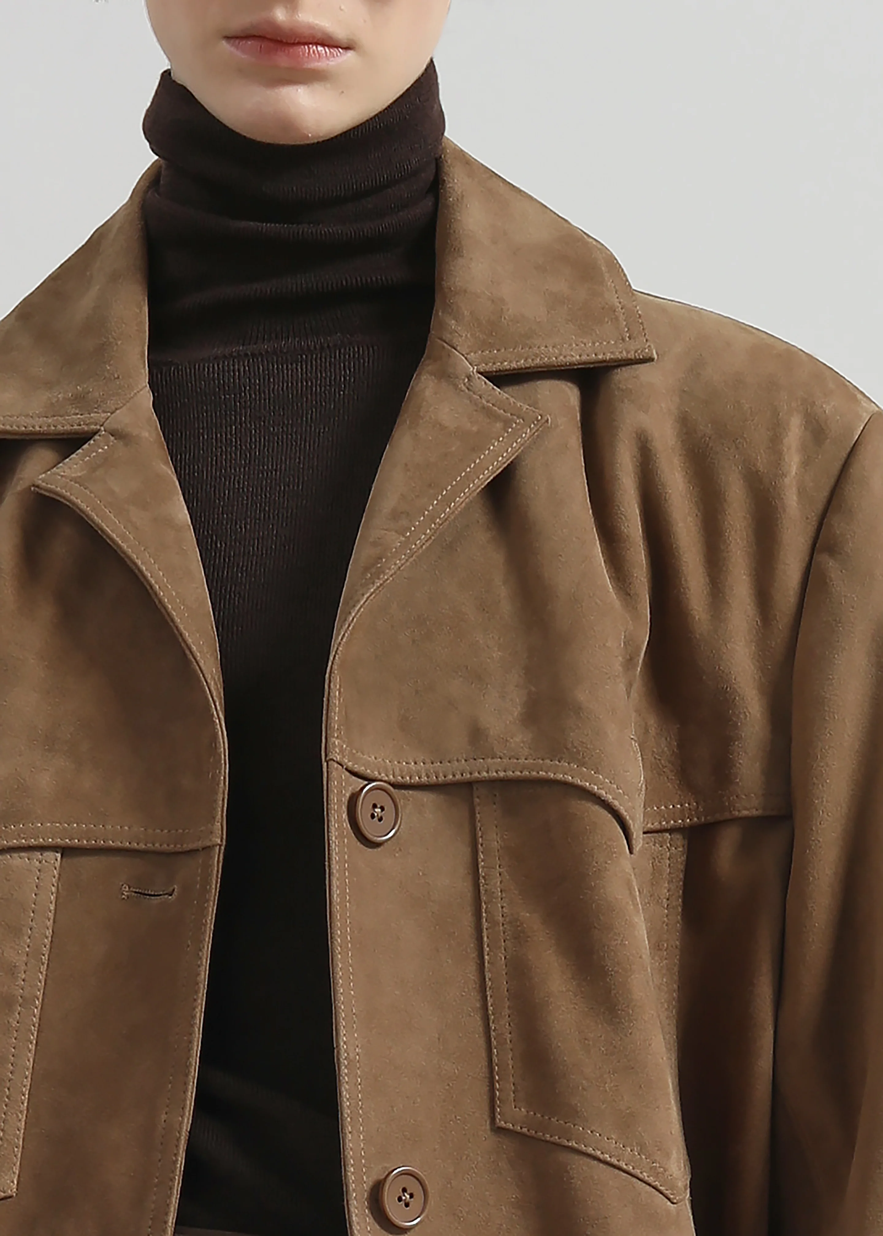 Hester Faux Suede Jacket - Camel - Image 6