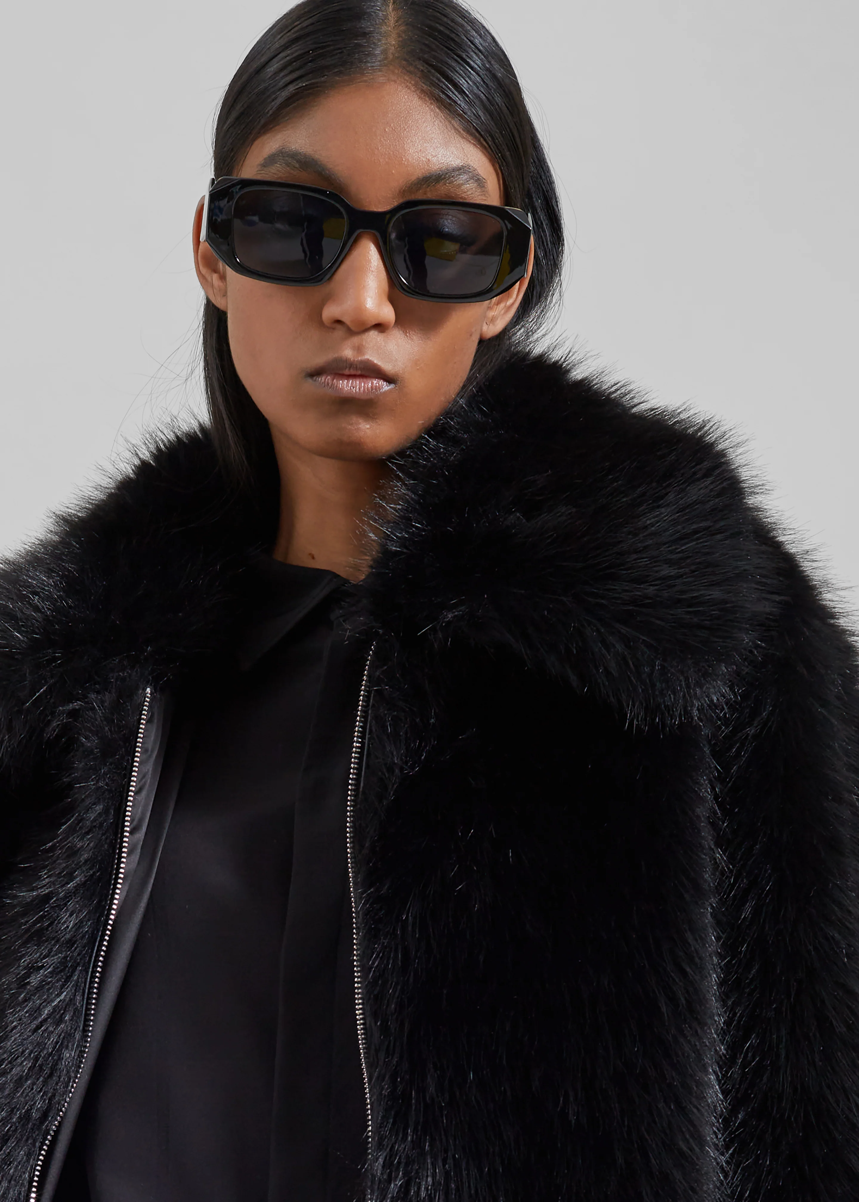 Hope Faux Fur Jacket - Black - Image 4