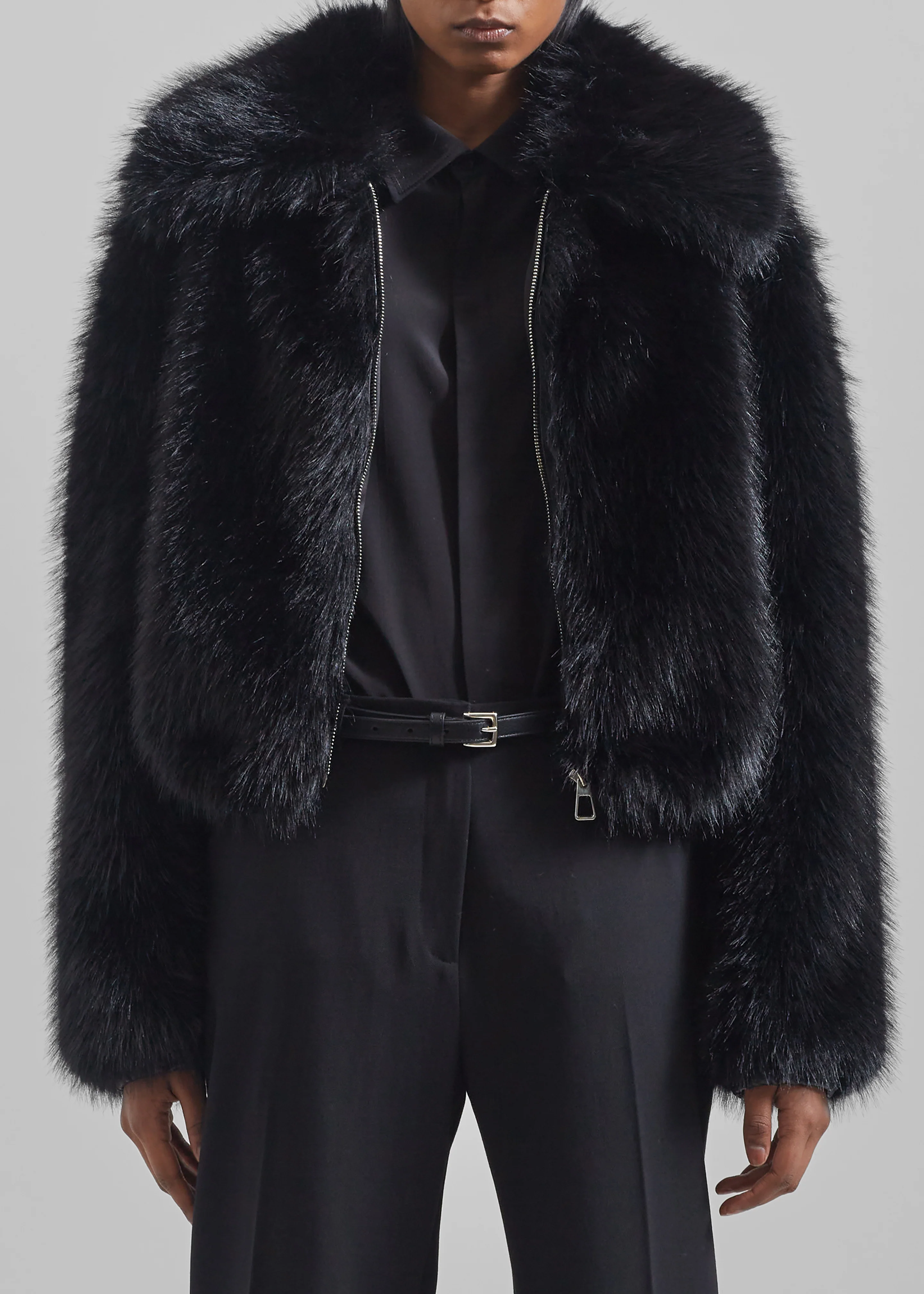 Hope Faux Fur Jacket - Black - Image 6