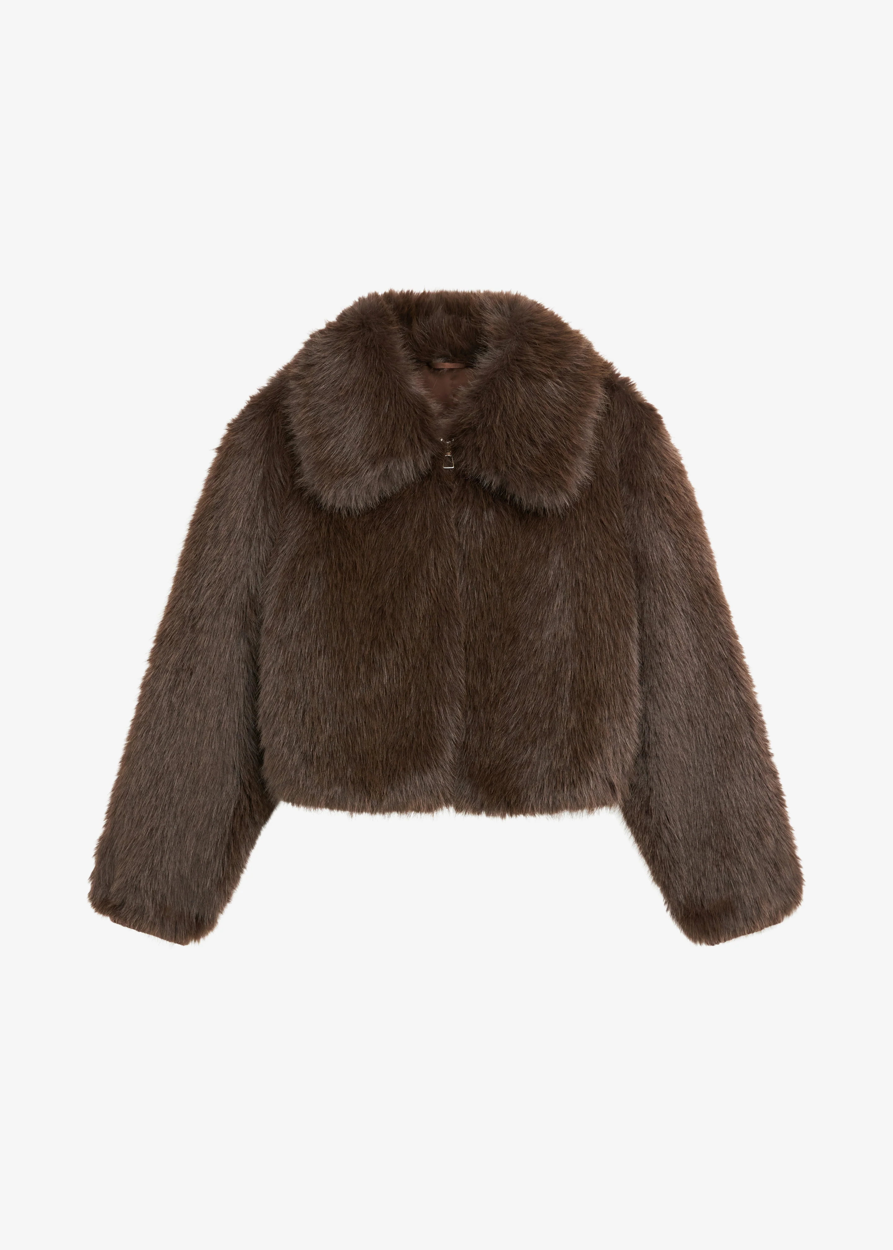 Hope Faux Fur Jacket - Brown - Image 8