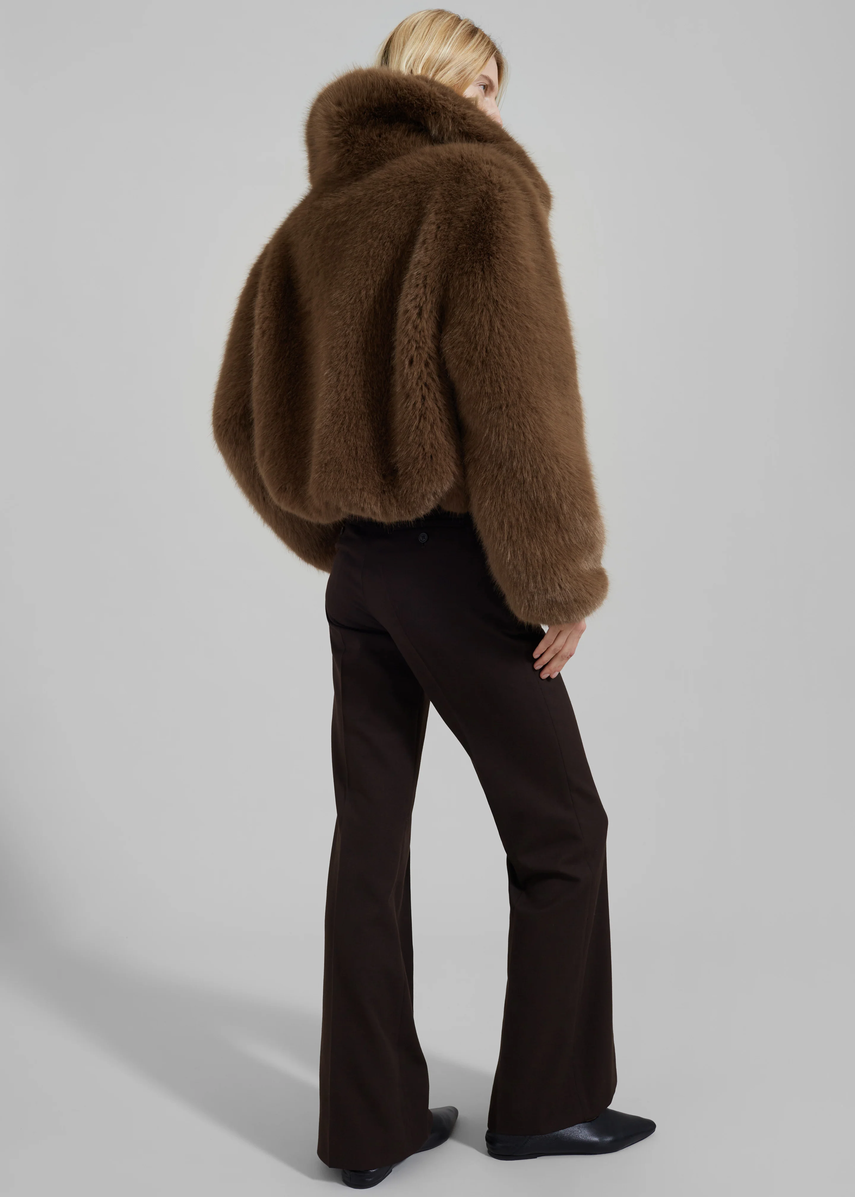 Hope Faux Fur Jacket - Camel - Image 9