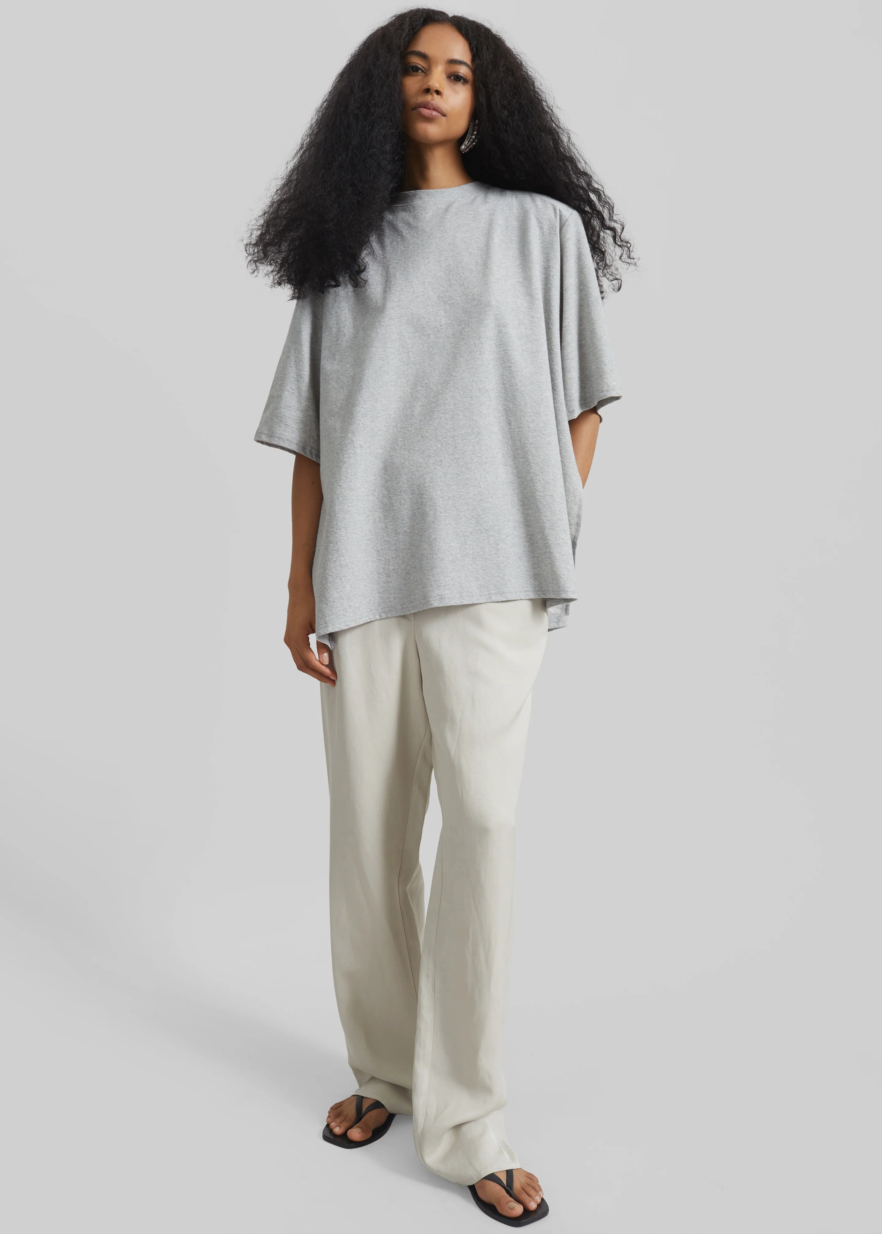 Hugo Padded T-Shirt - Grey Melange - Image 2