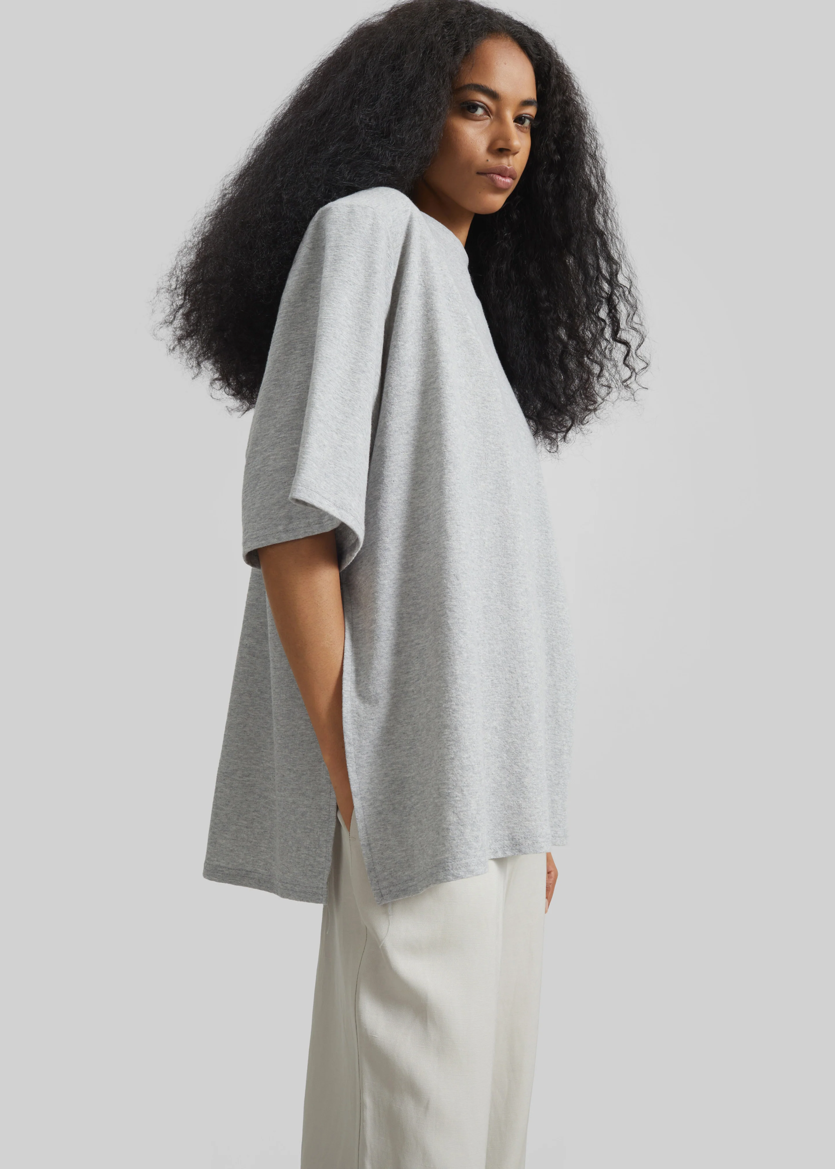 Hugo Padded T-Shirt - Grey Melange - Image 4