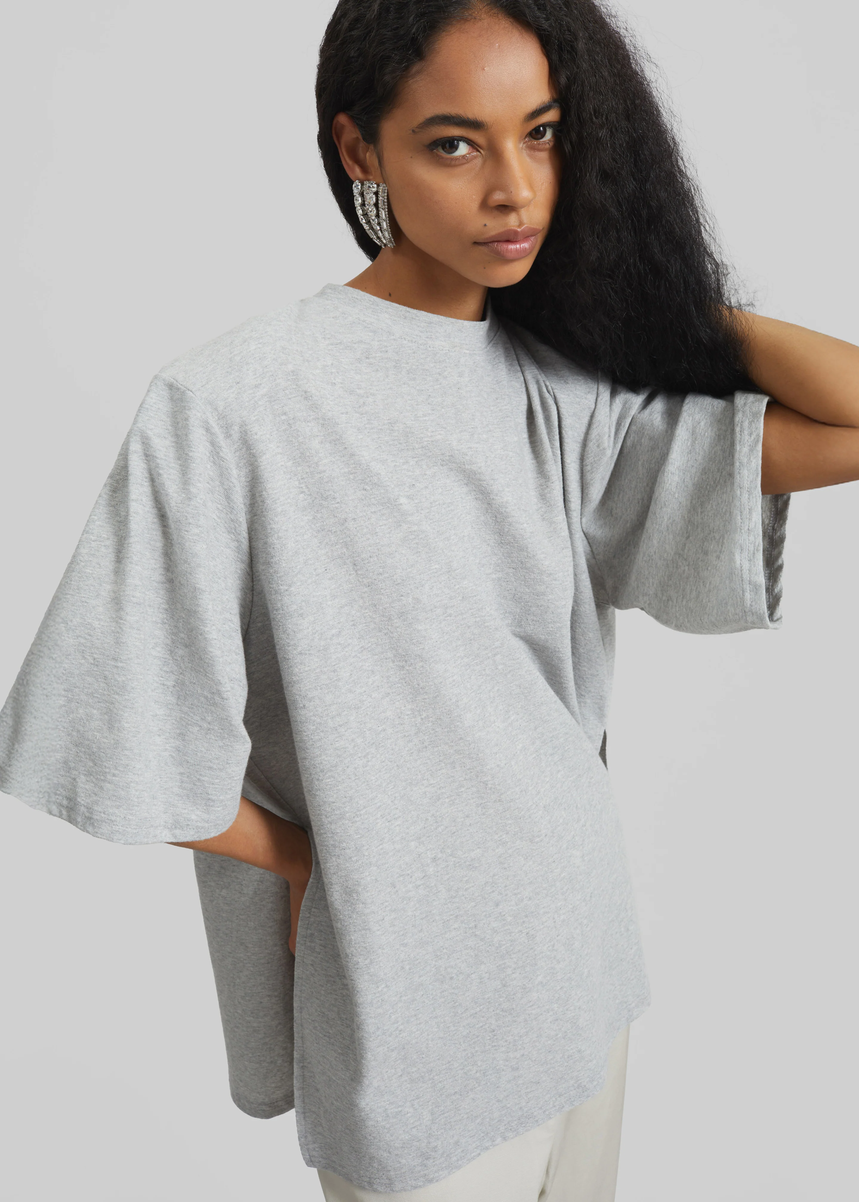 Hugo Padded T-Shirt - Grey Melange - Image 5