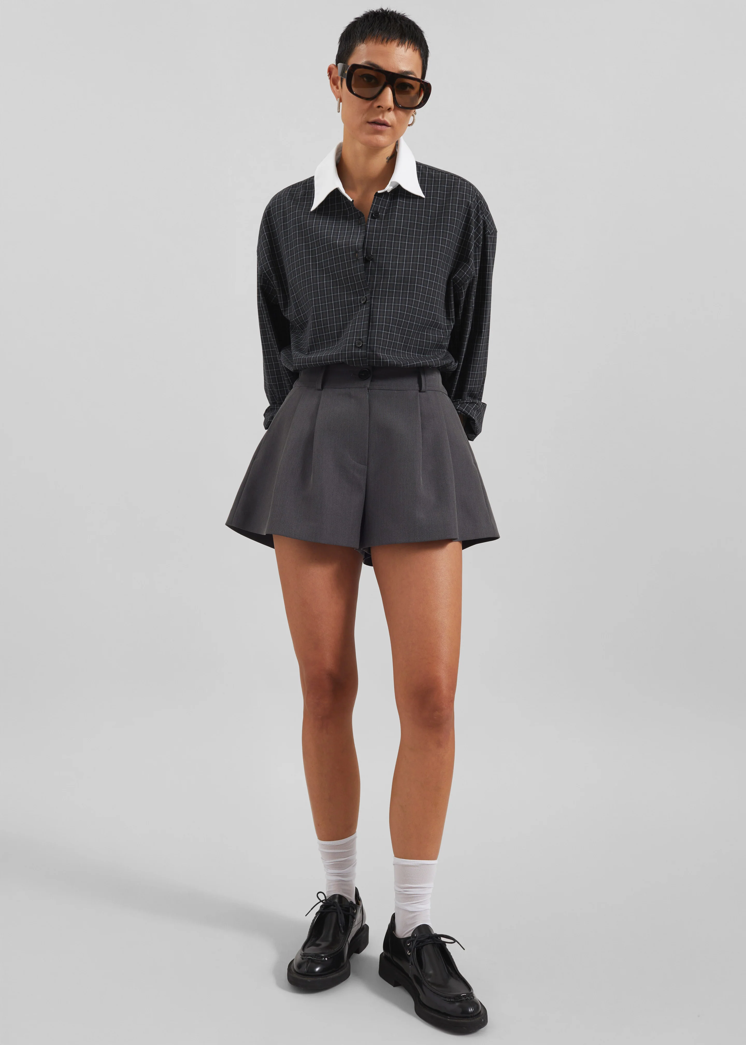 Hylan Checked Shirt - Dark Grey - Image 8