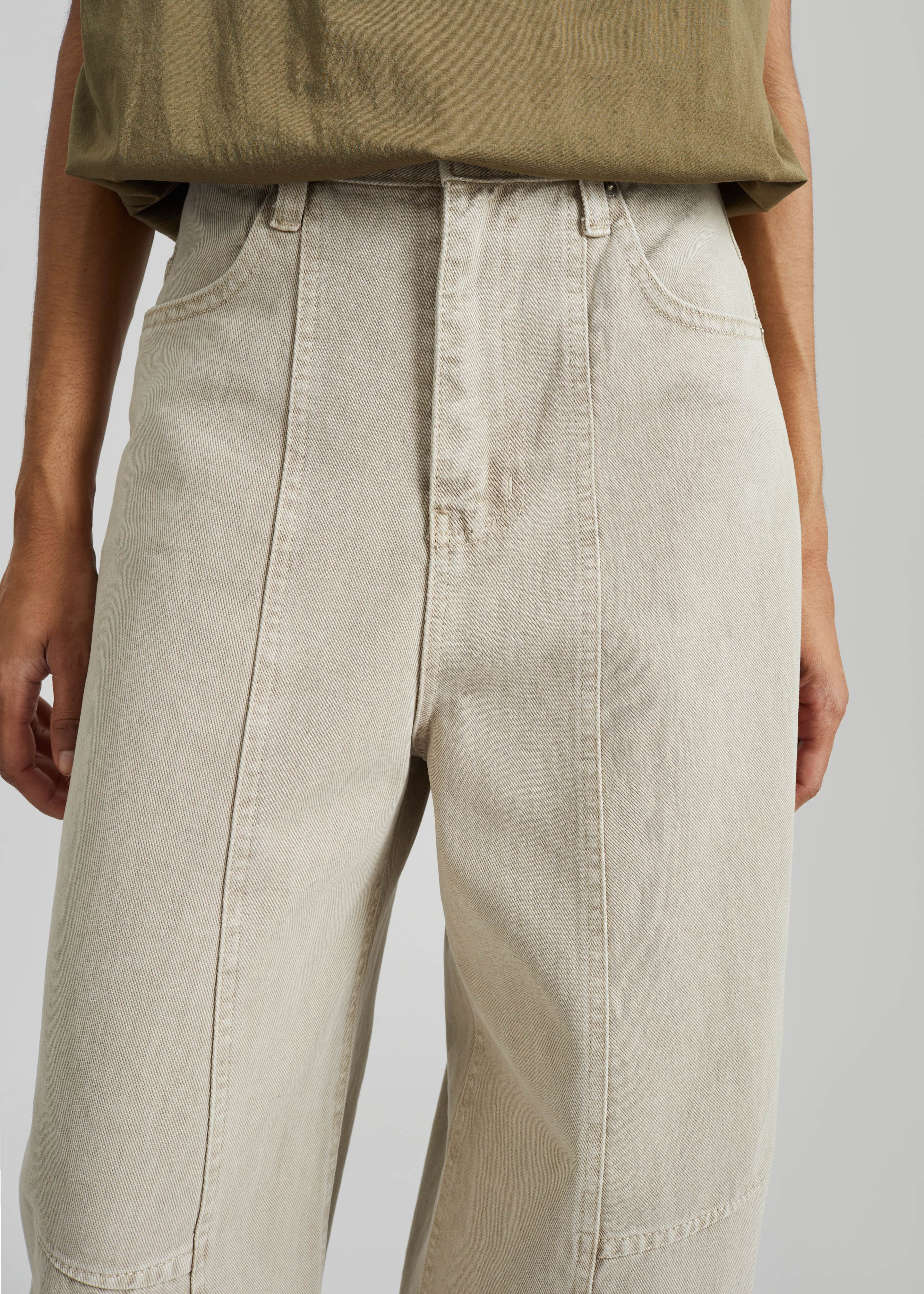 Idre Barrel Leg Jeans - Beige - Image 3
