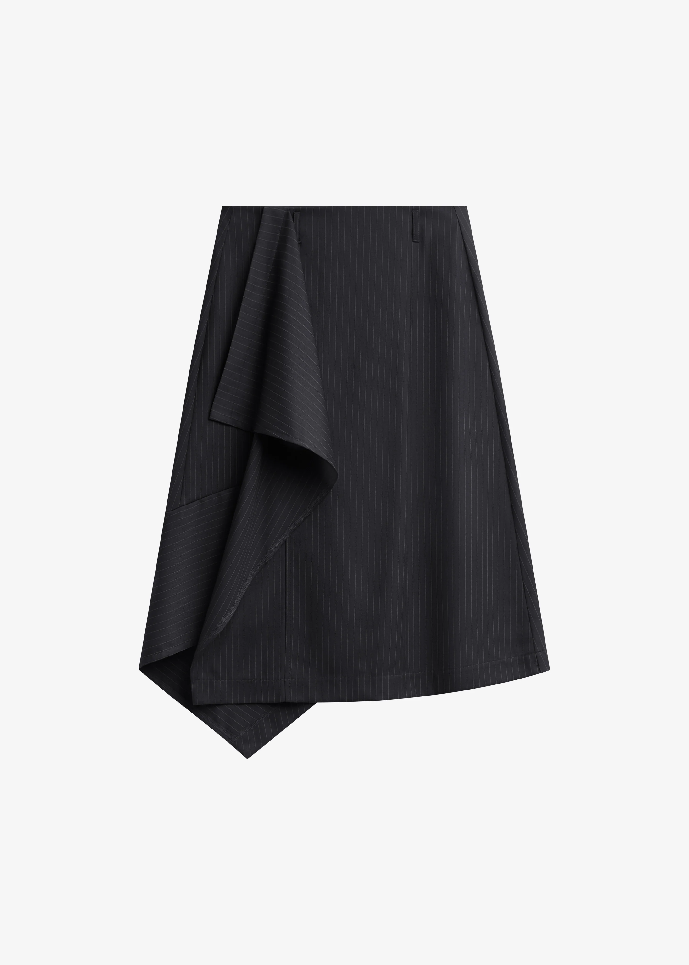 Iena Asymmetric Skirt - Charcoal Pinstripe - Image 8