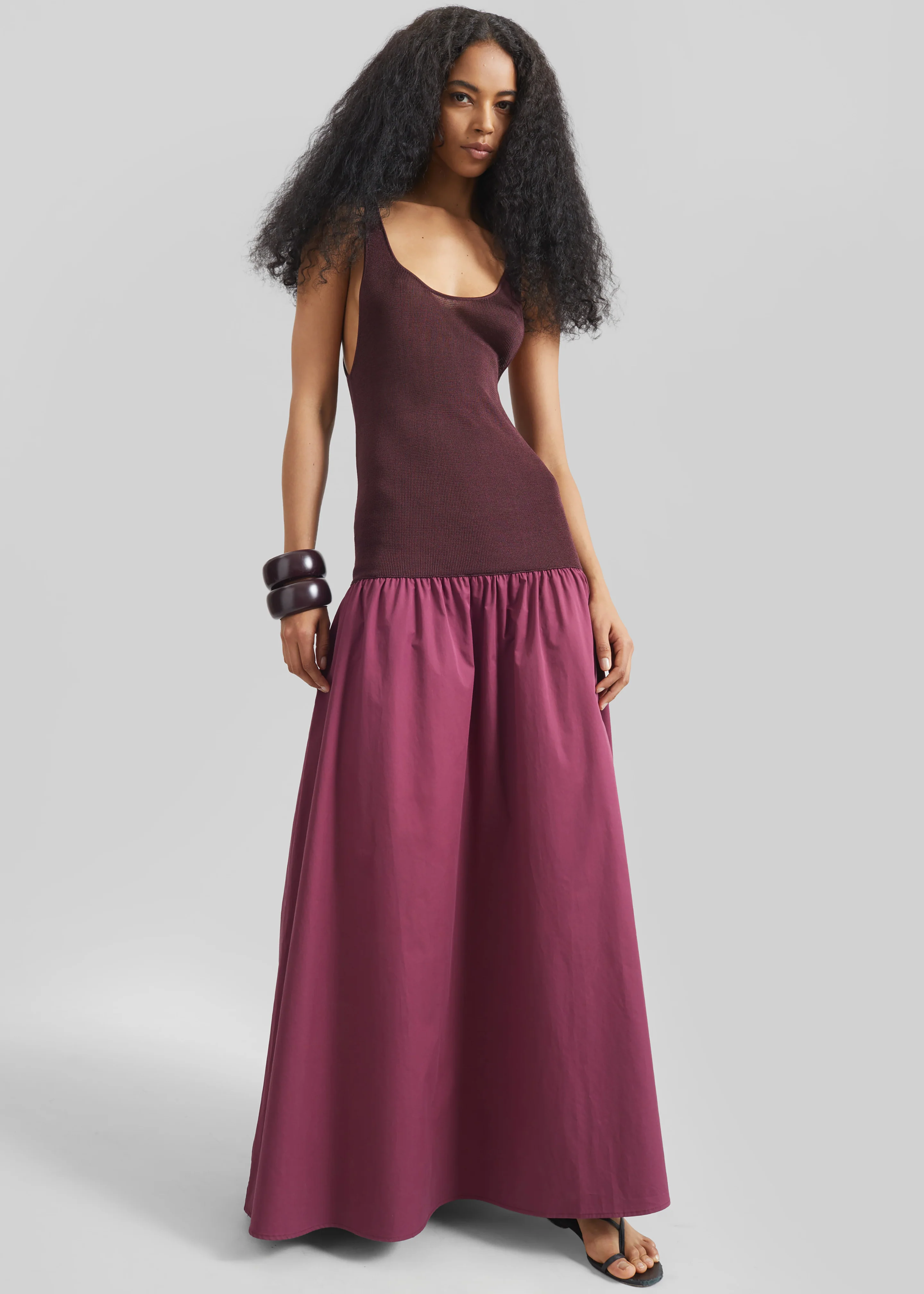 Iliya Drop Waist Maxi Dress - Burgundy - Image 4