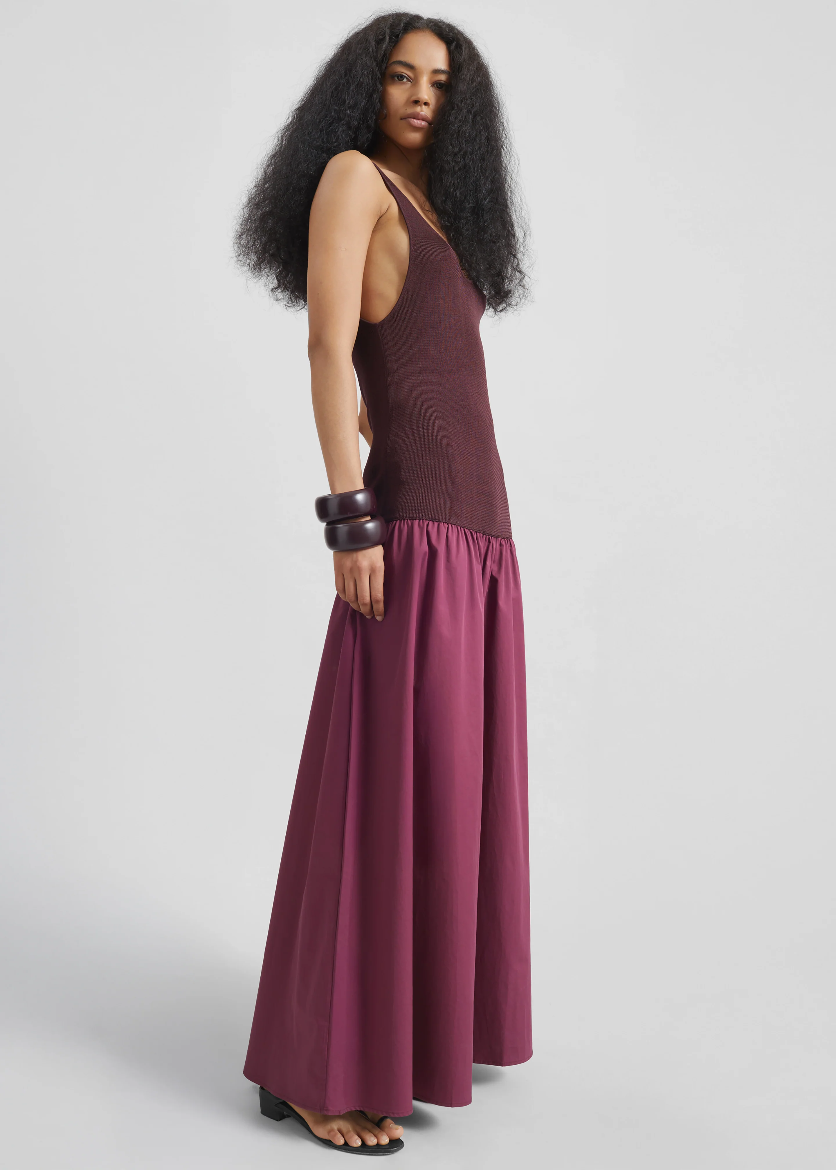 Iliya Drop Waist Maxi Dress - Burgundy - Image 5