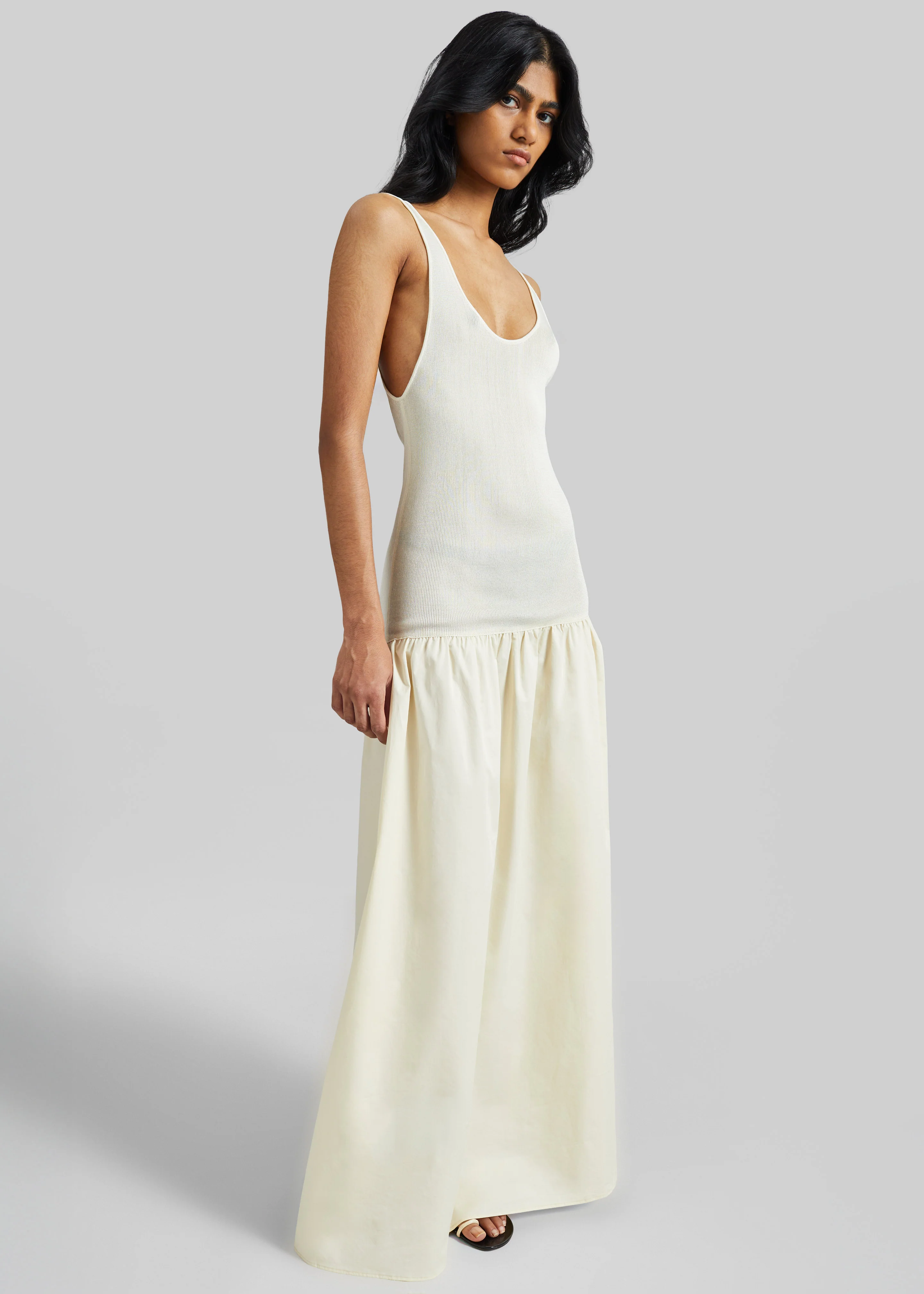 Iliya Drop Waist Maxi Dress - Cream - Image 3