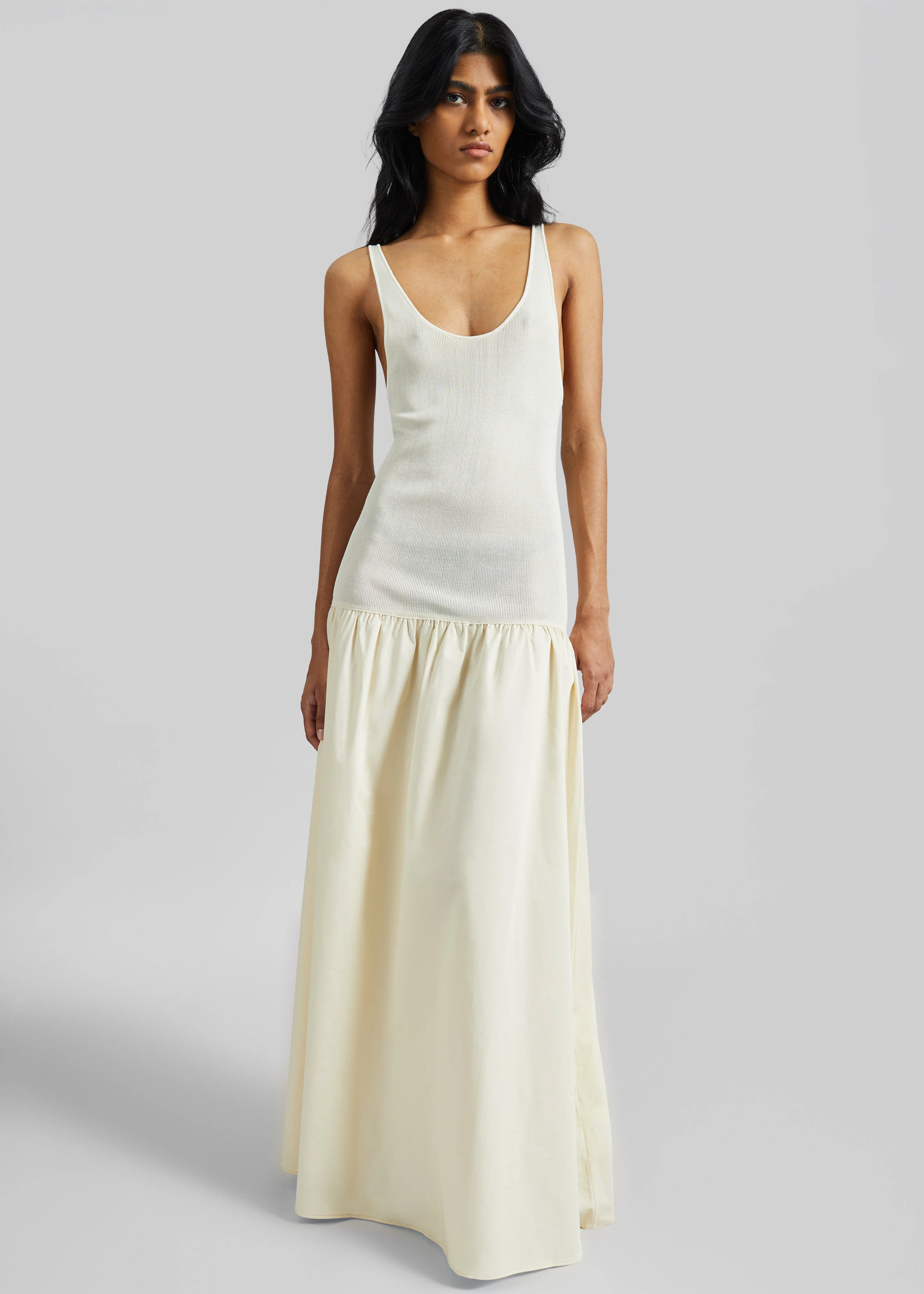 Iliya Drop Waist Maxi Dress - Cream - Image 5