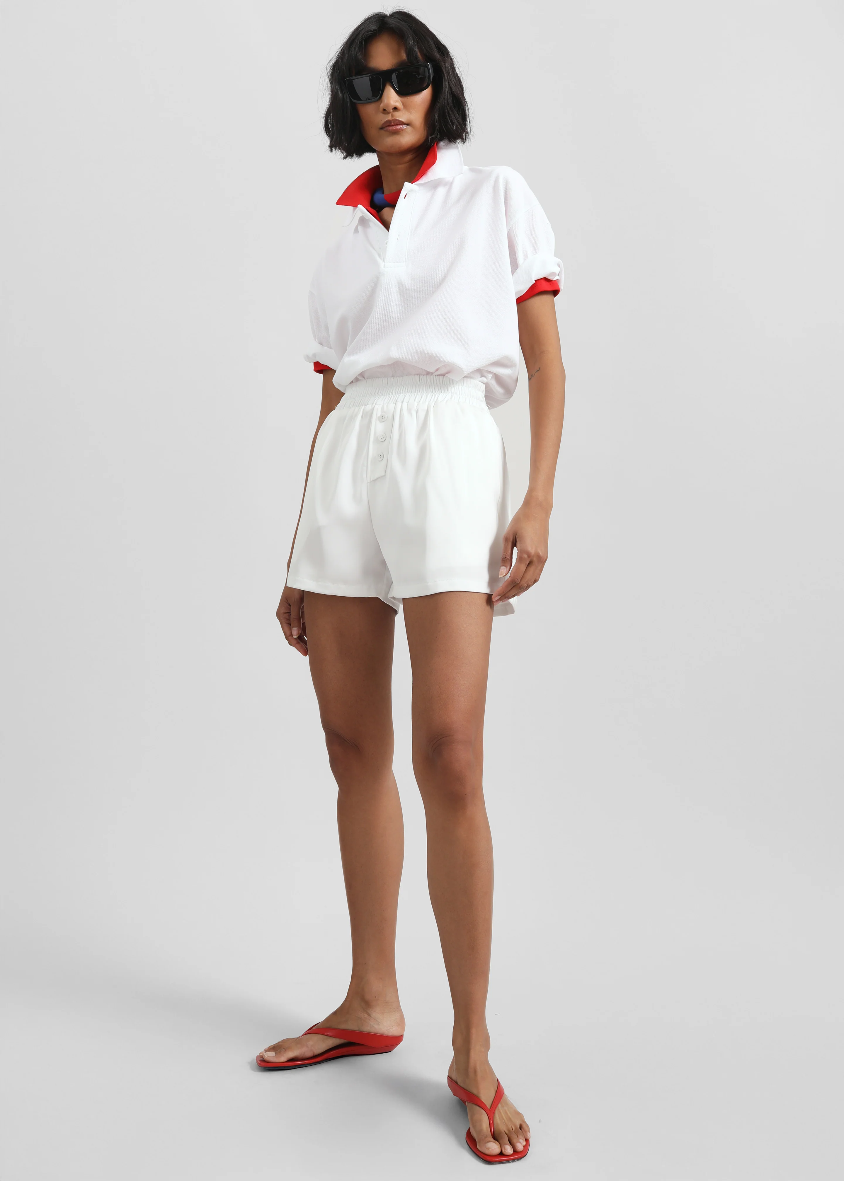 Ilsen Satin Boxer Shorts - White - Image 5