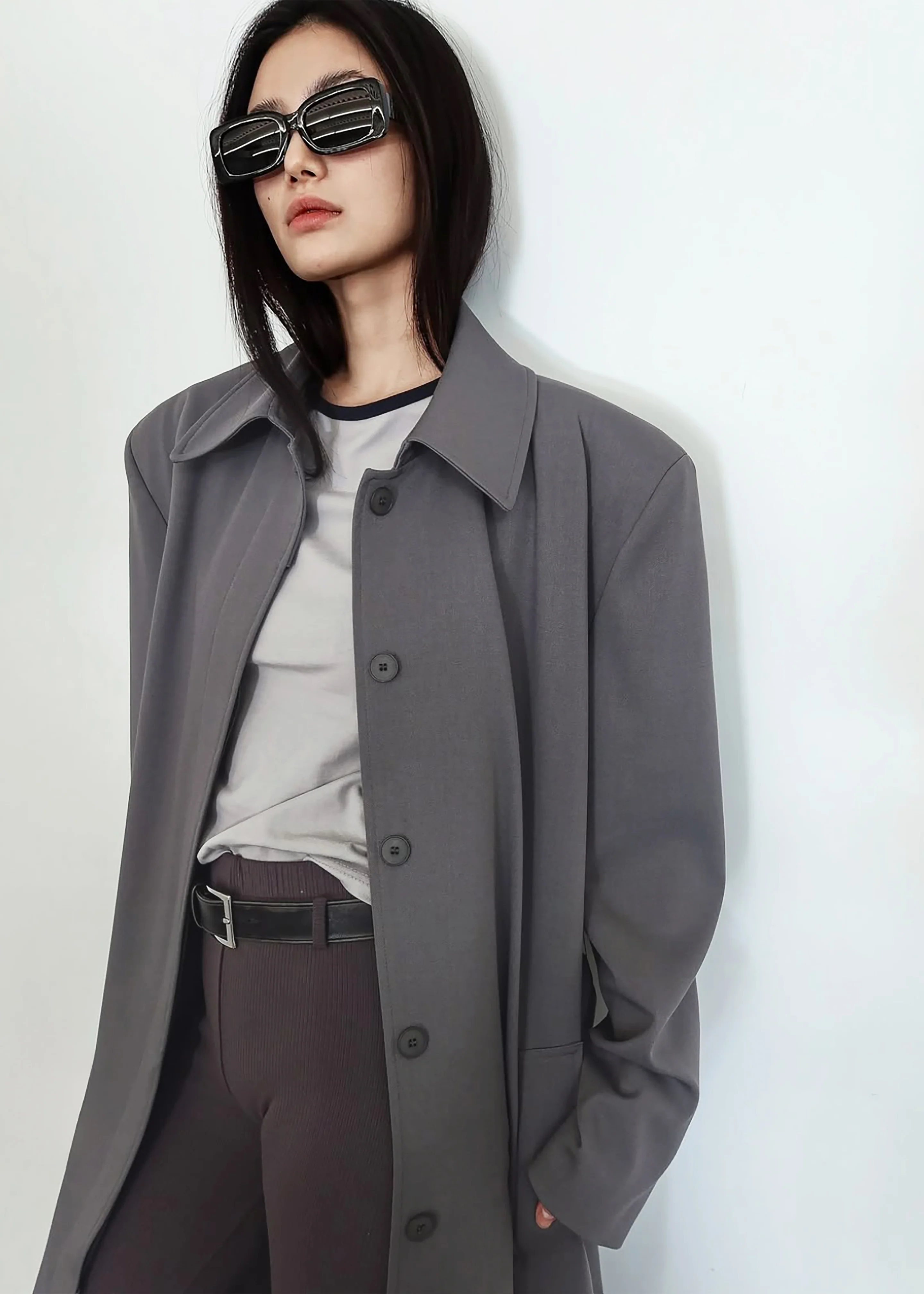 Indore Long Coat - Grey - Image 2