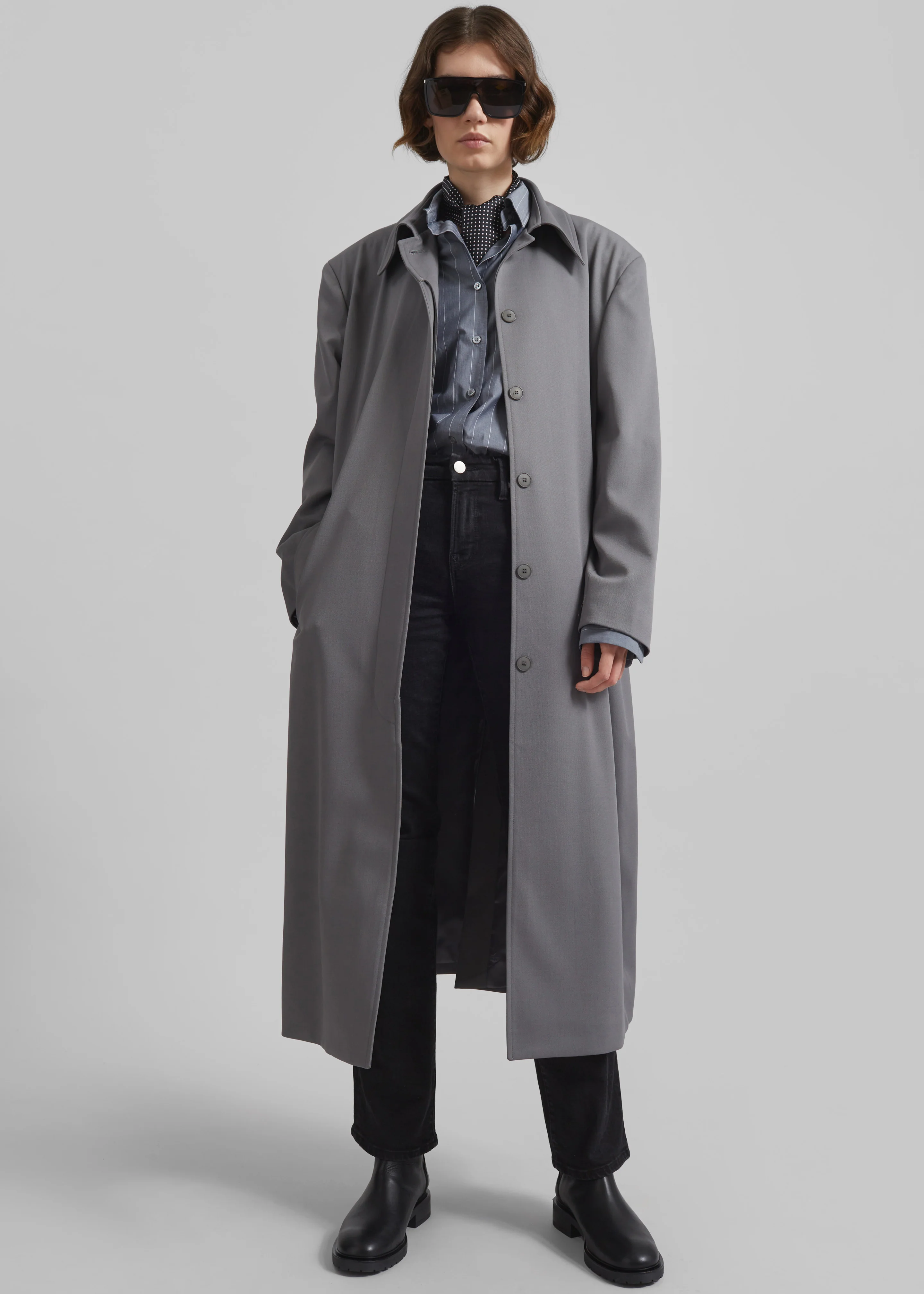 Indore Long Coat - Grey - Image 5