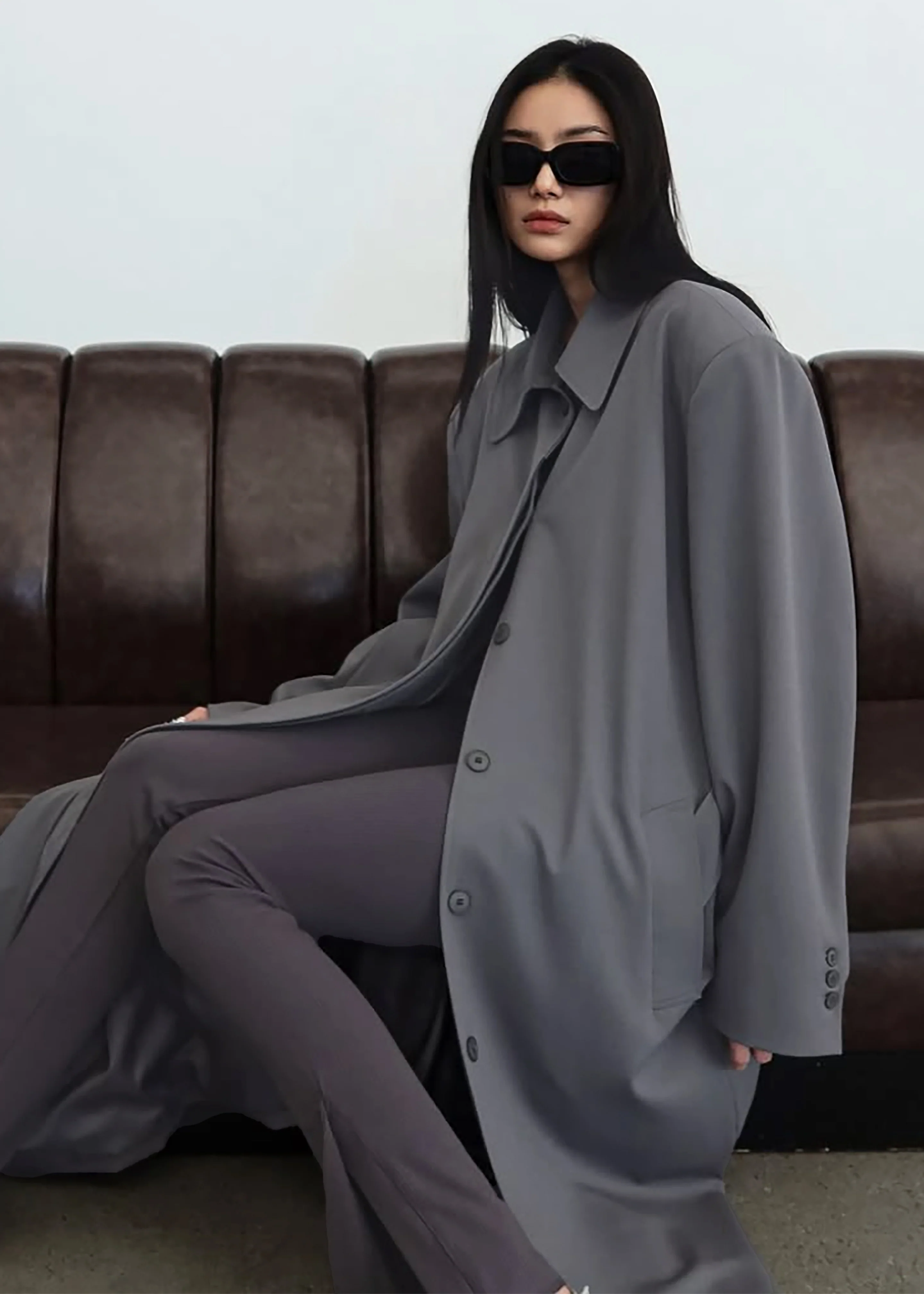 Indore Long Coat - Grey - Image 7