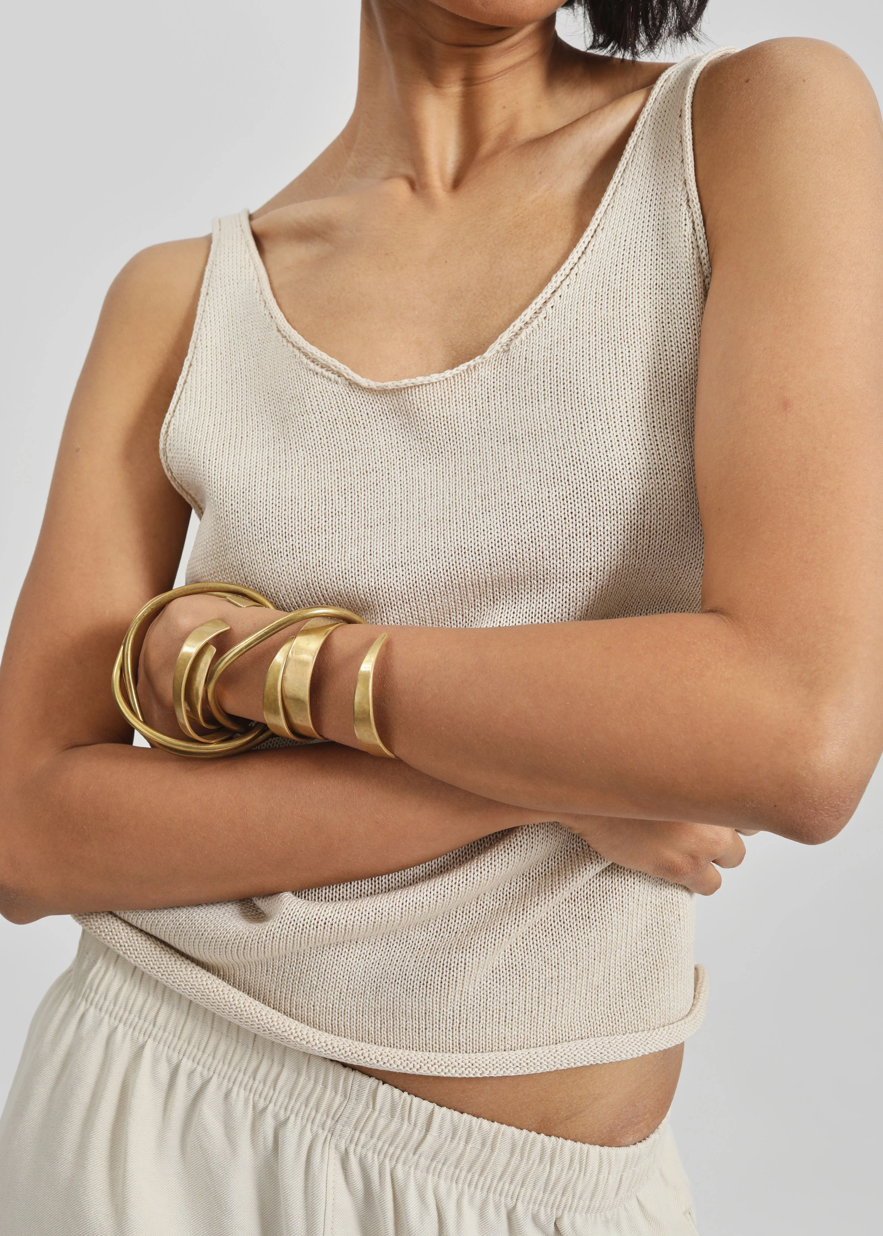 Islay Open-Back Knit Tank - Beige - Image 7