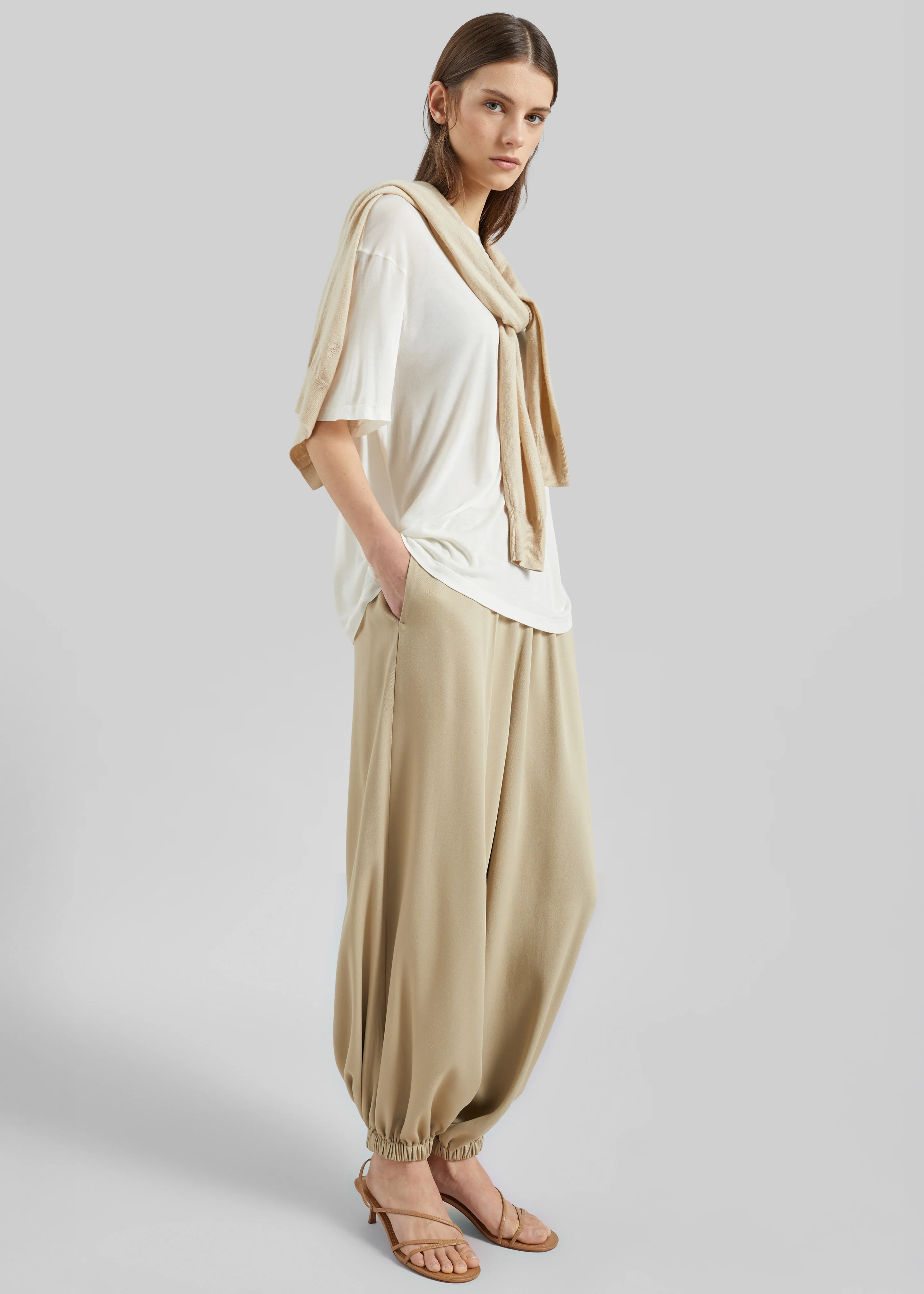 Isola Fluid Balloon Pants - Beige - Image 3