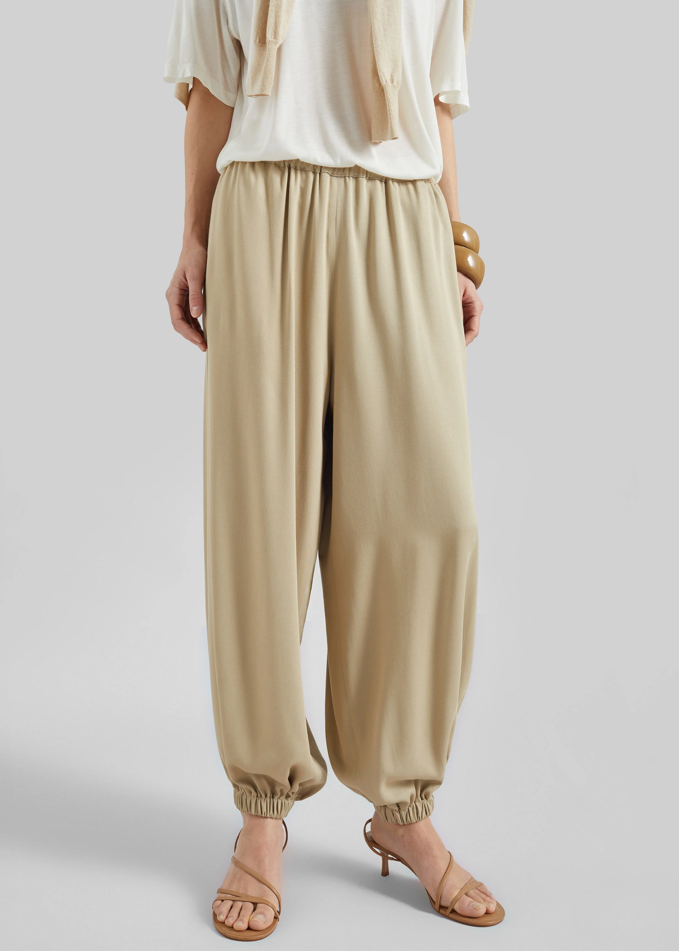 Isola Fluid Balloon Pants - Beige - Image 4