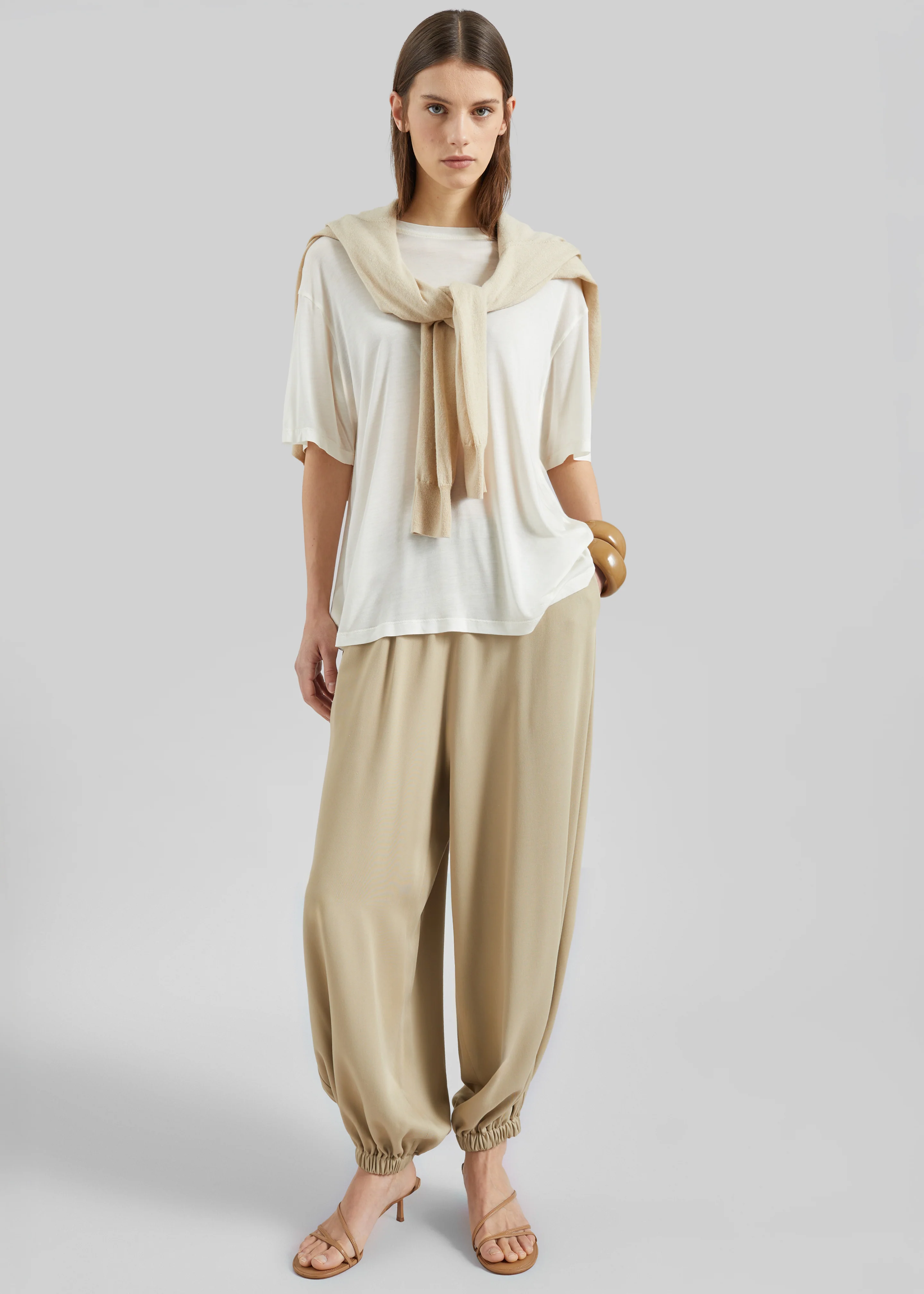 Isola Fluid Balloon Pants - Beige - Image 5