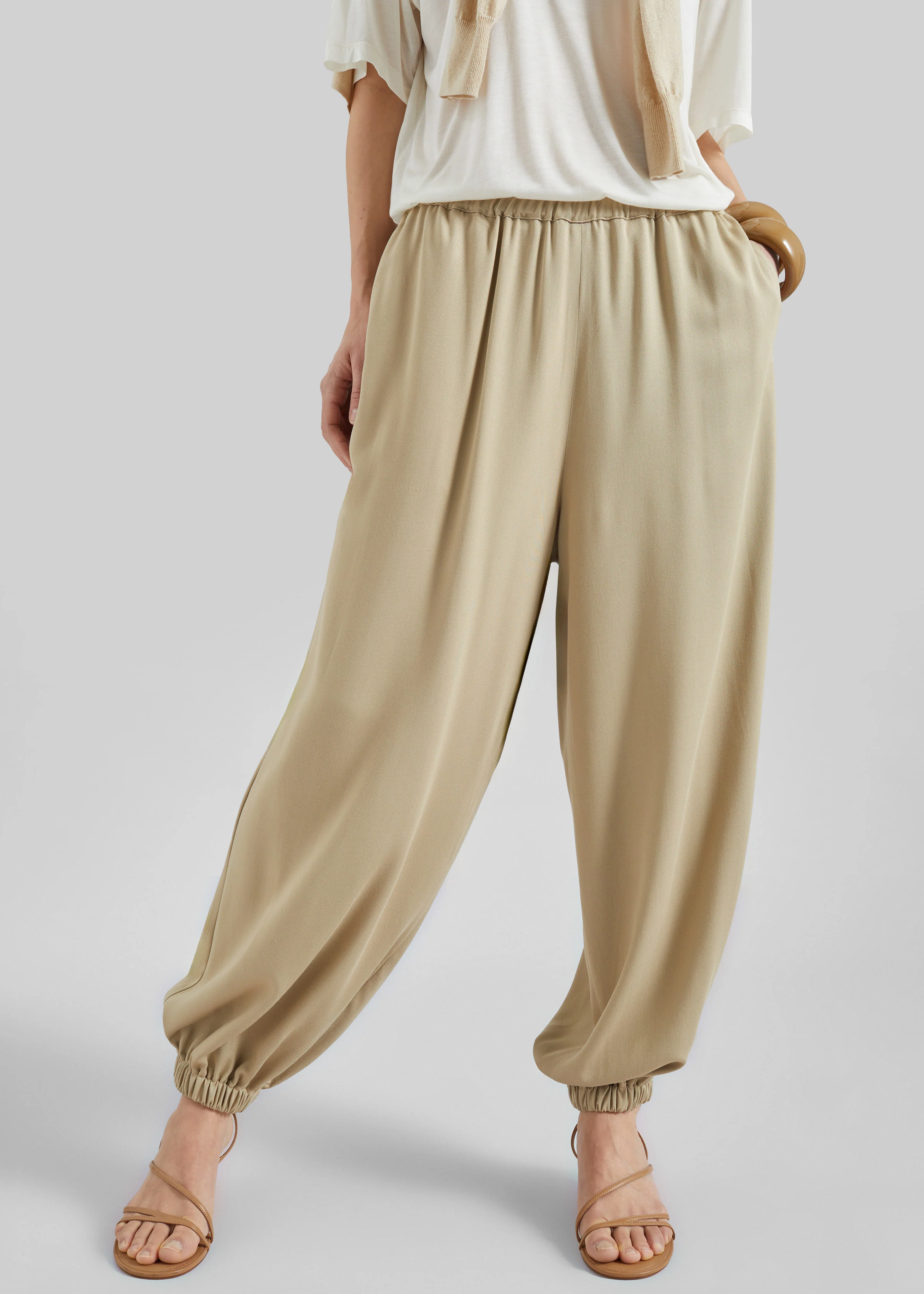 Isola Fluid Balloon Pants - Beige - Image 7
