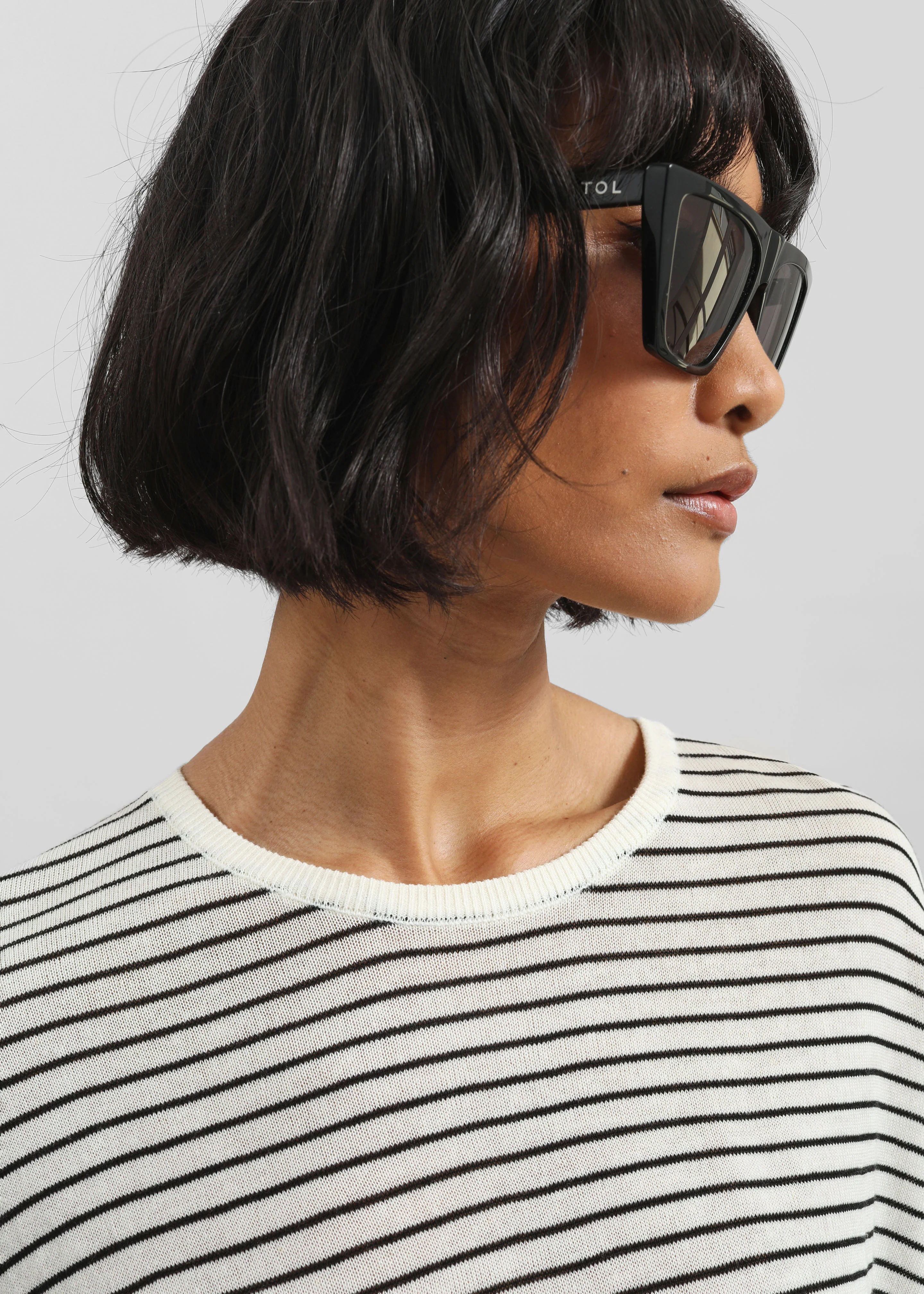 Iven Knit Pullover - White/Black Stripe - Image 3