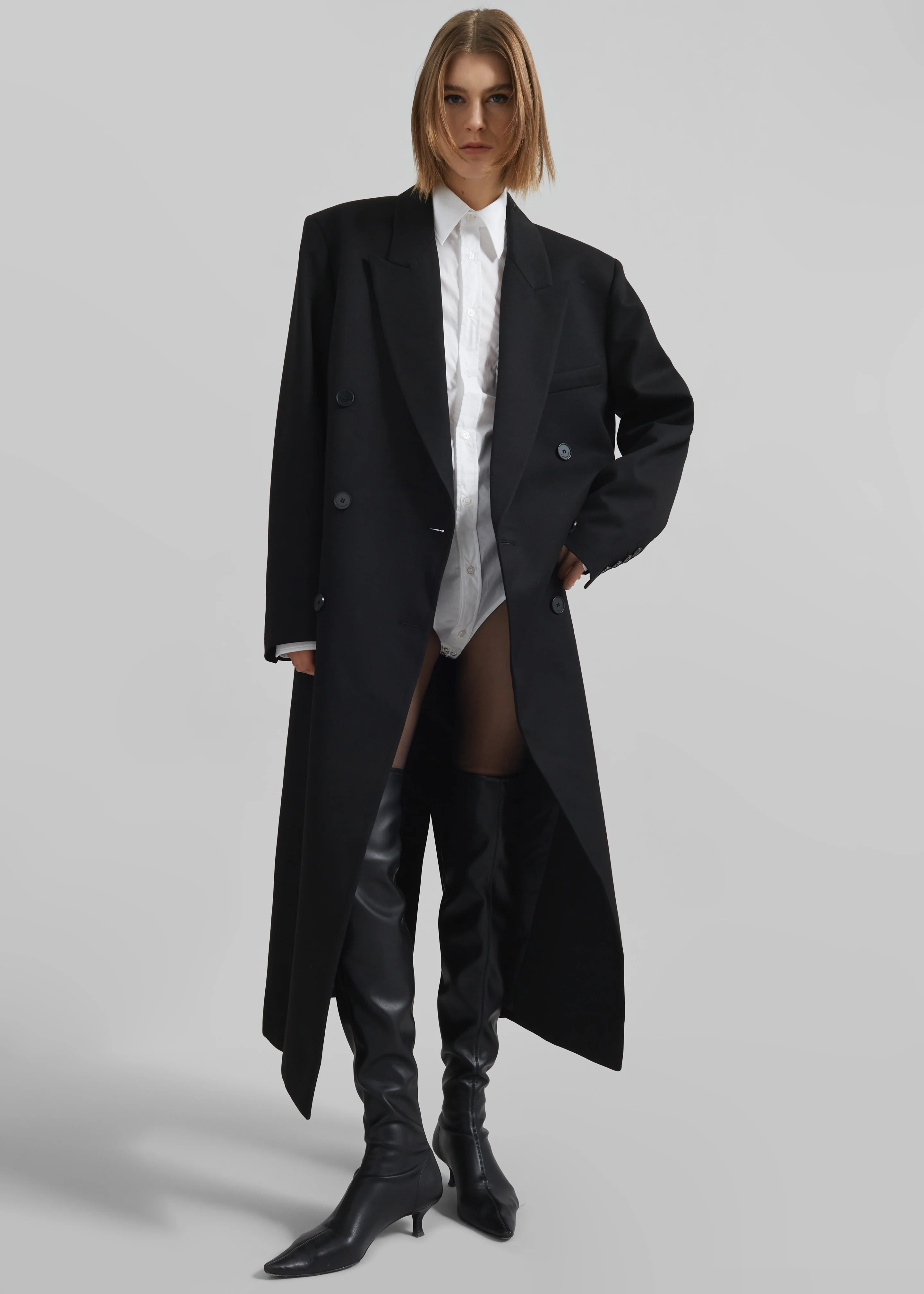 Jane Long Coat - Black - Image 4