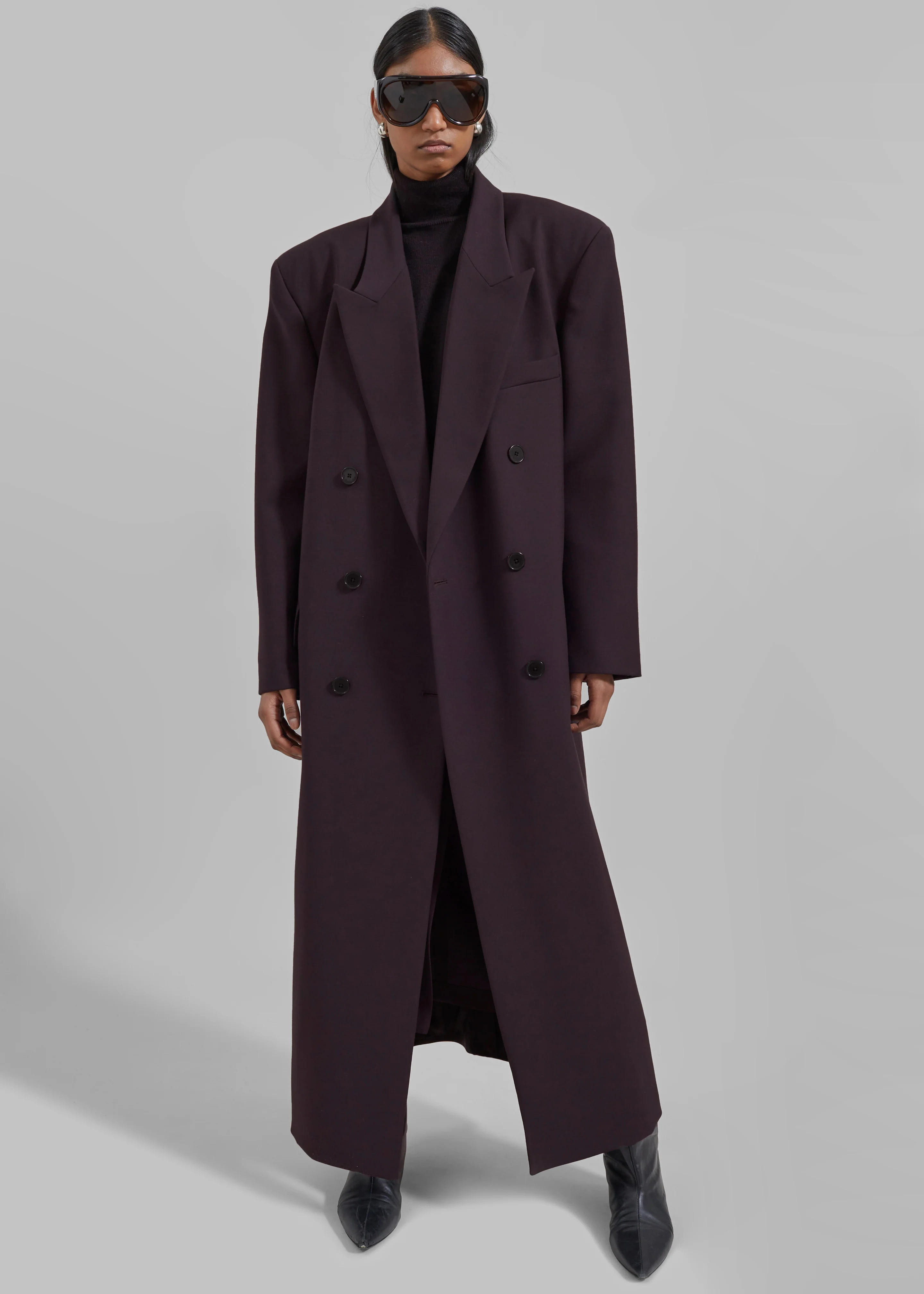 Jane Long Coat - Dark Plum - Image 4