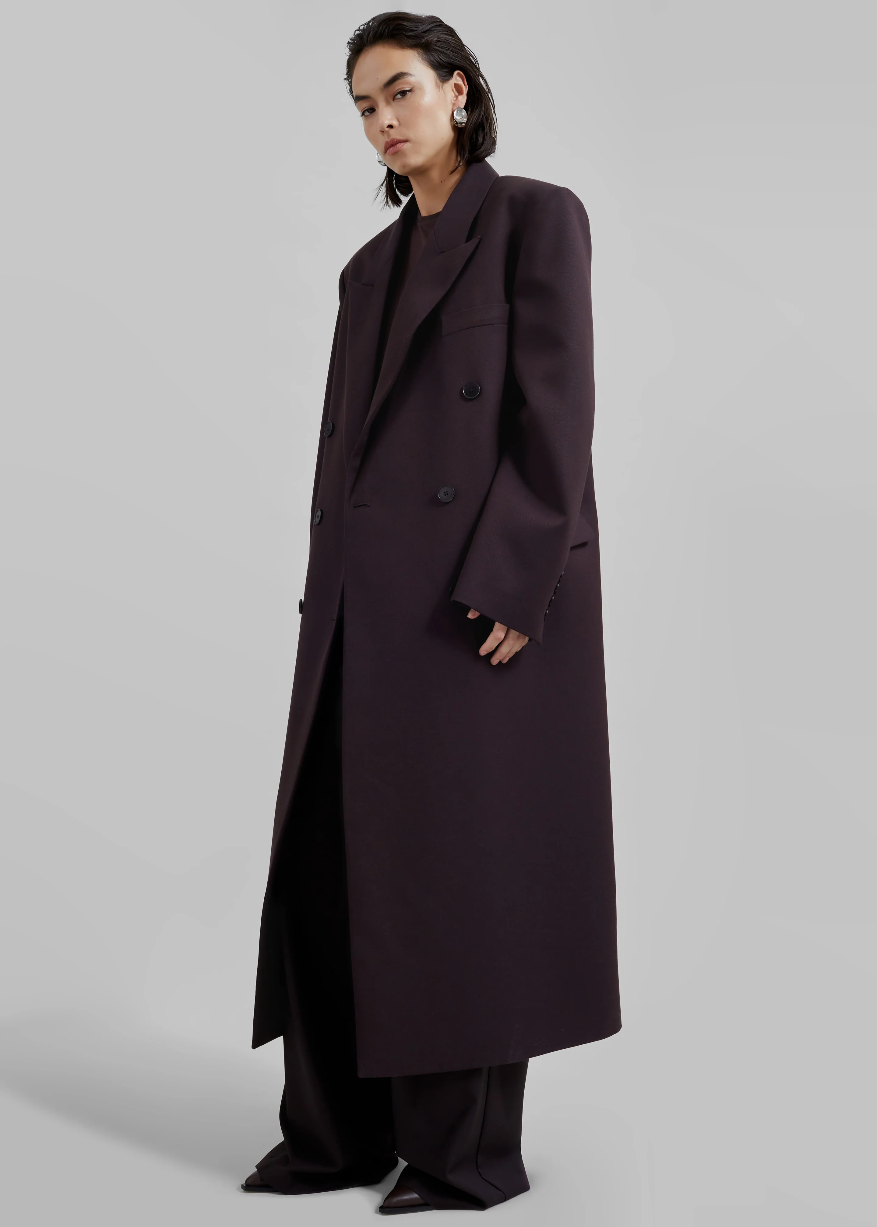 Jane Long Coat - Dark Plum - Image 8