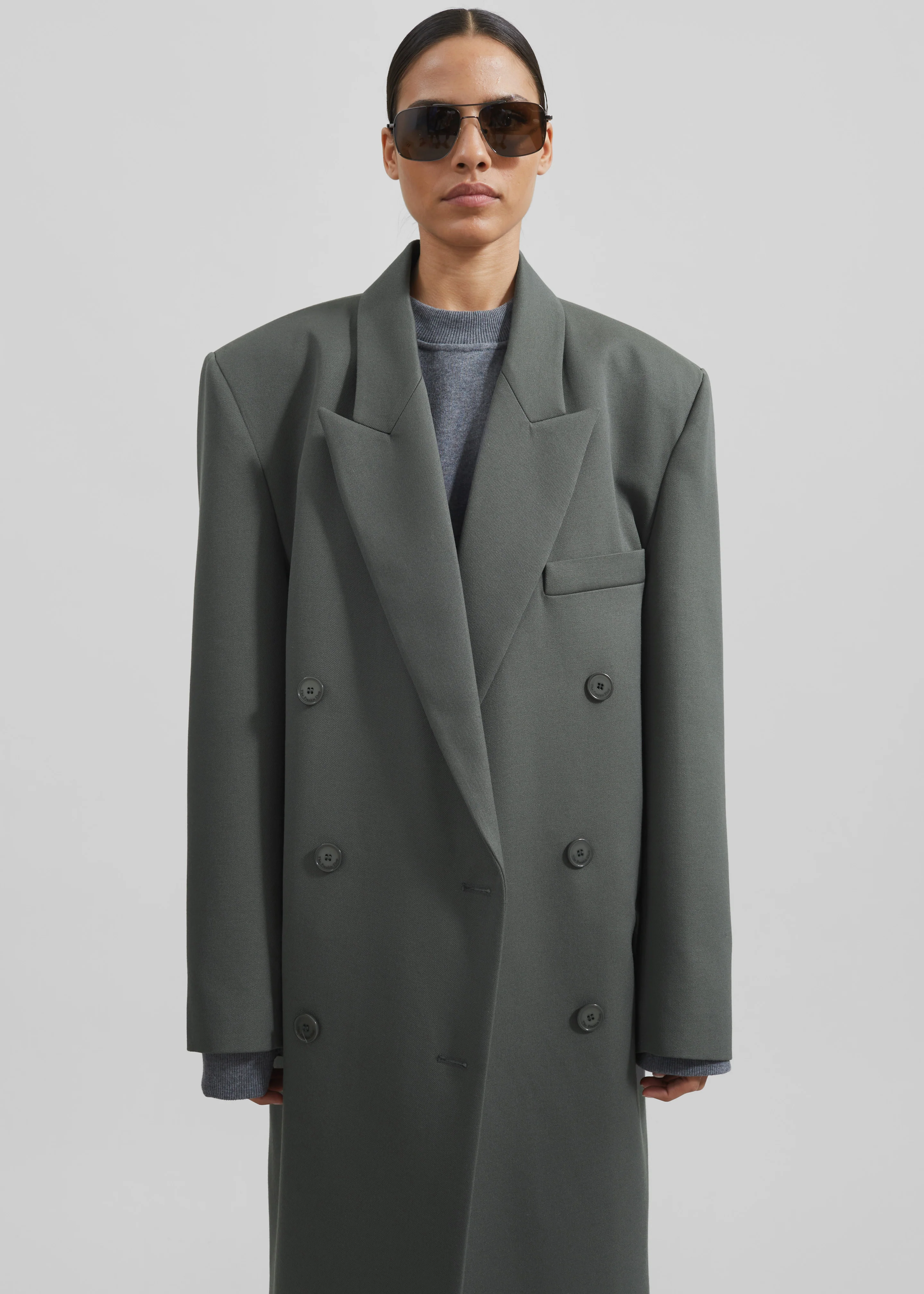 Jane Long Coat - Light Khaki - Image 2