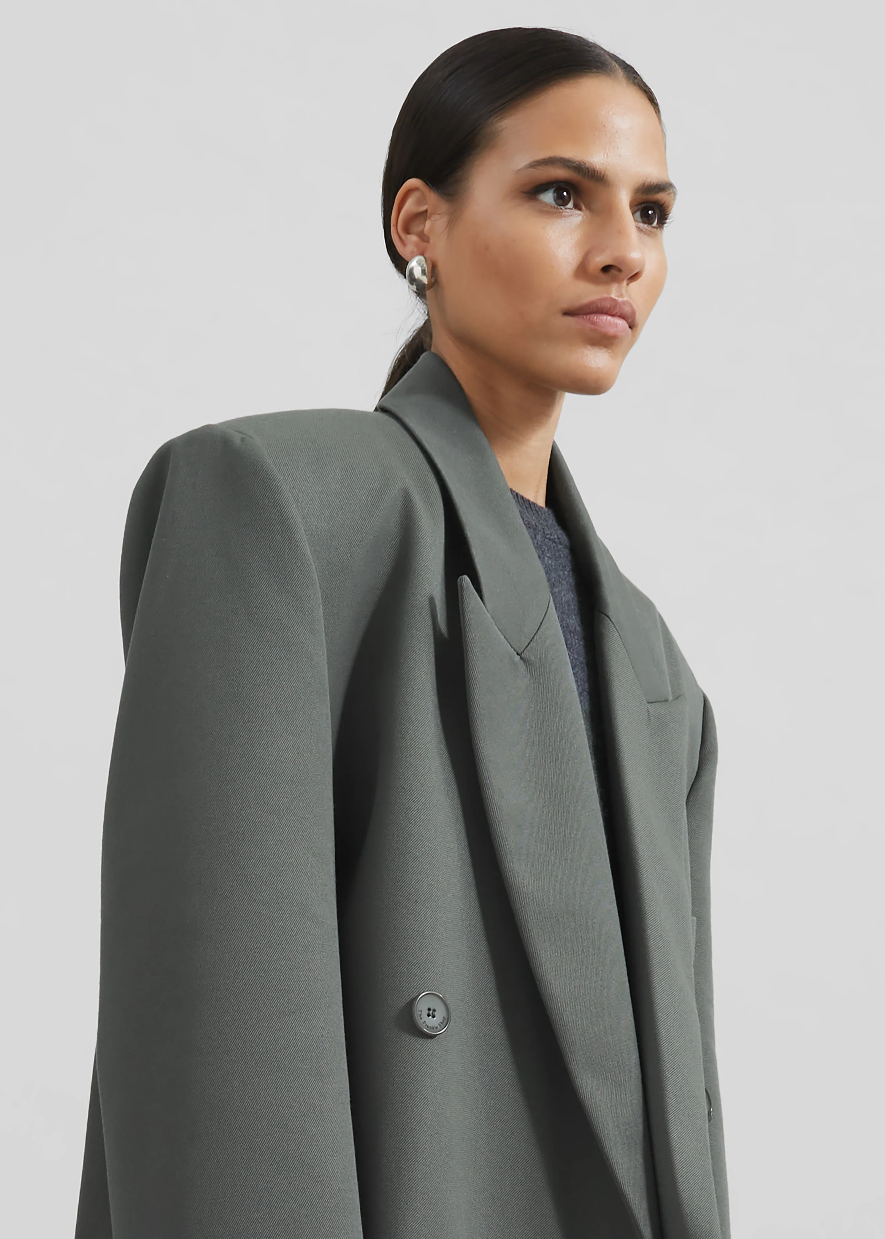 Jane Long Coat - Light Khaki - Image 5
