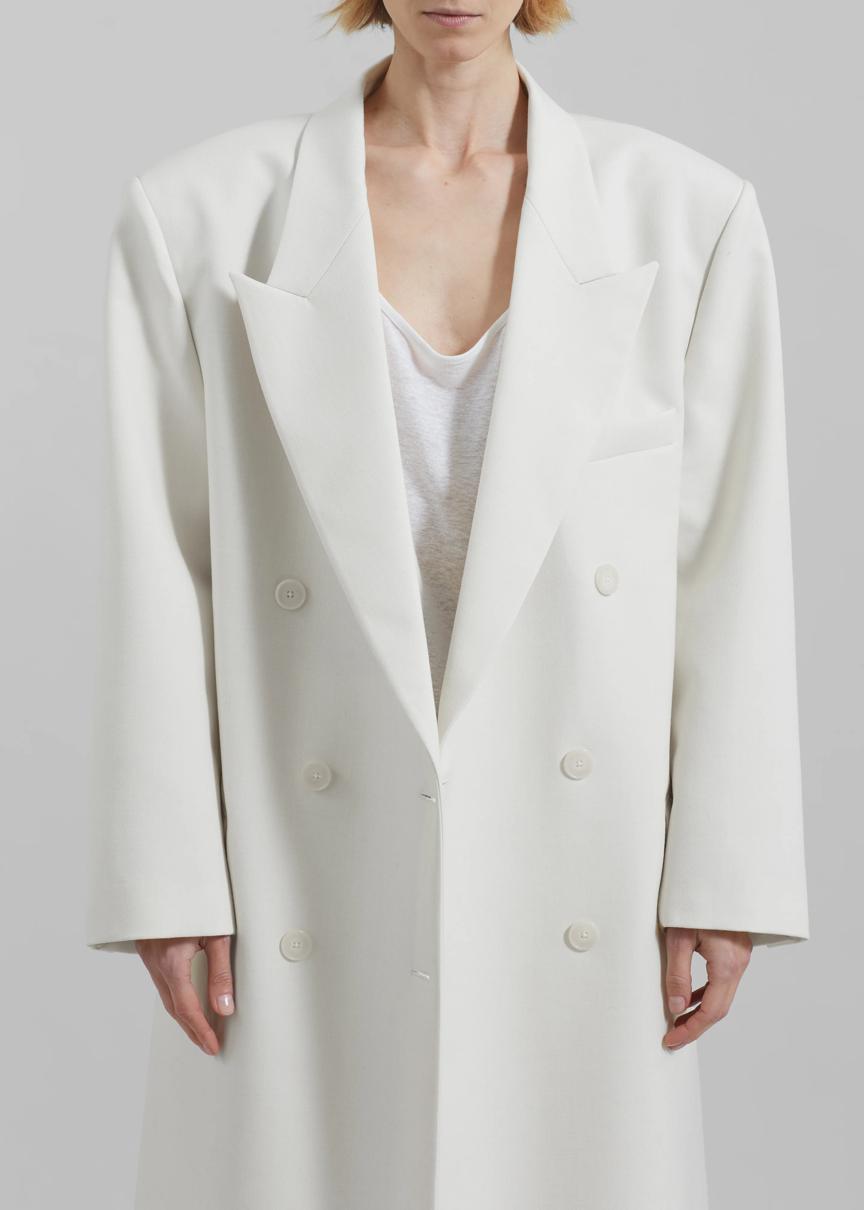 Jane Long Coat - White - Image 4