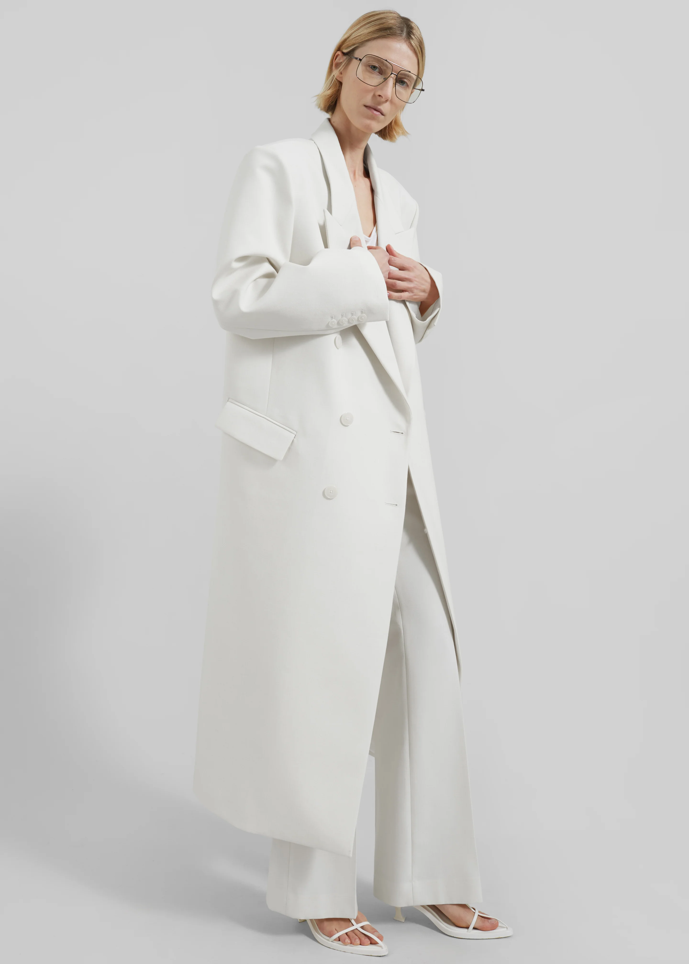 Jane Long Coat - White - Image 5
