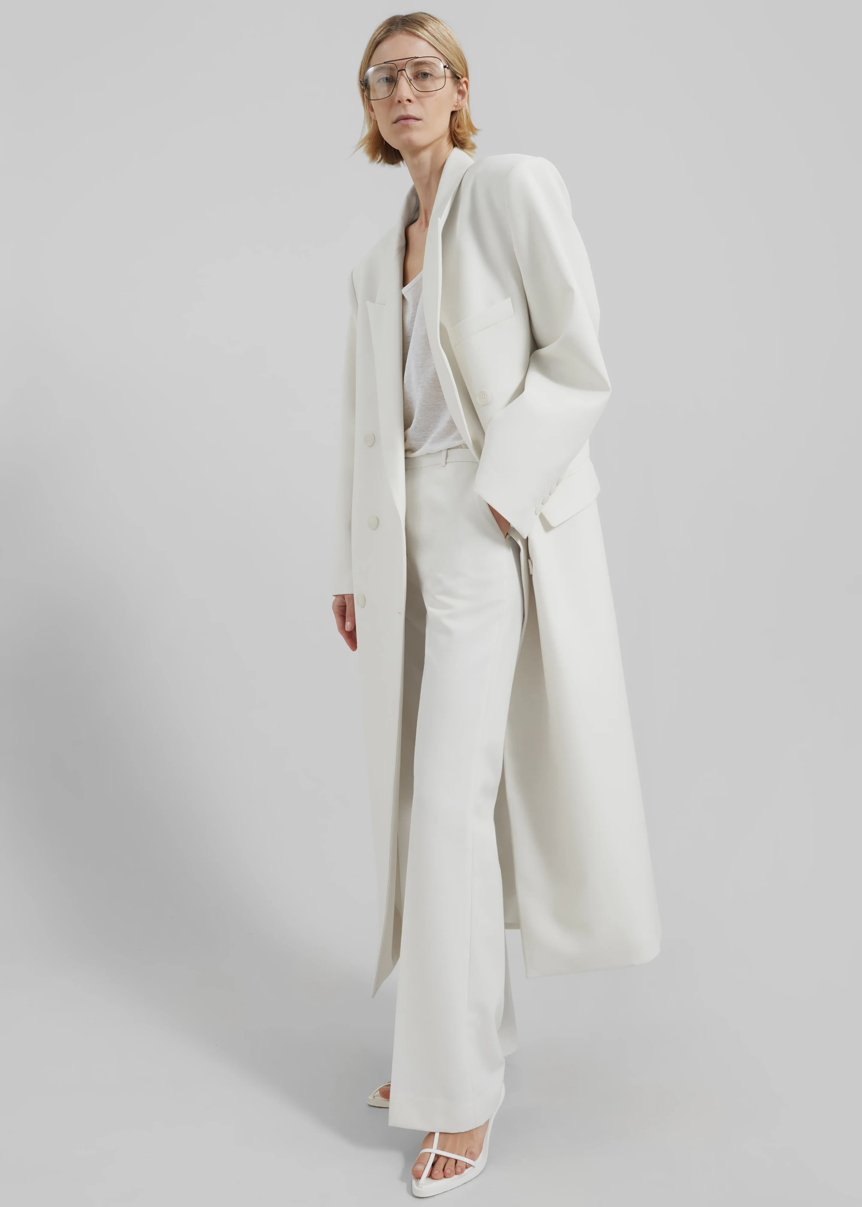 Jane Long Coat - White - Image 6