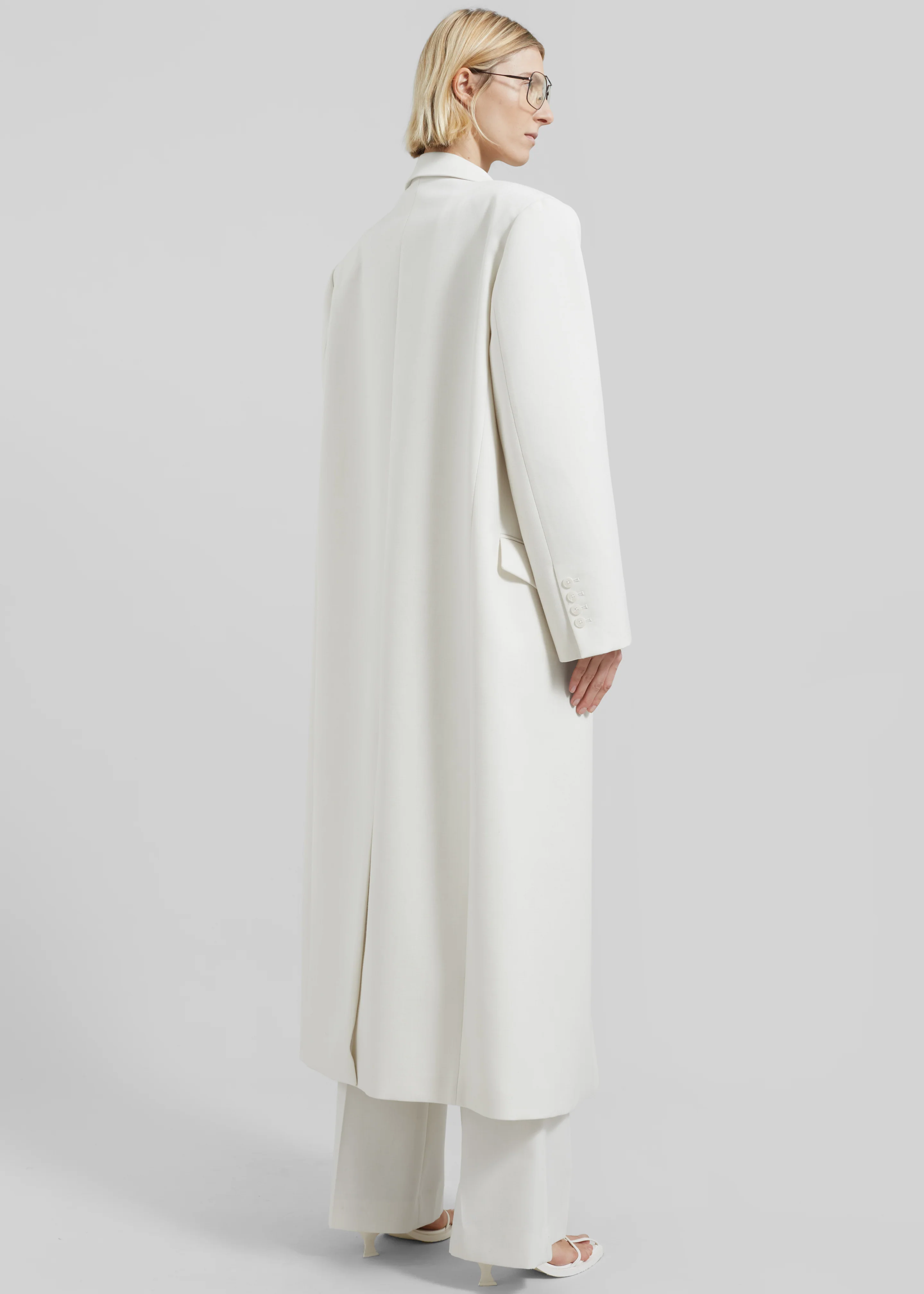 Jane Long Coat - White - Image 9
