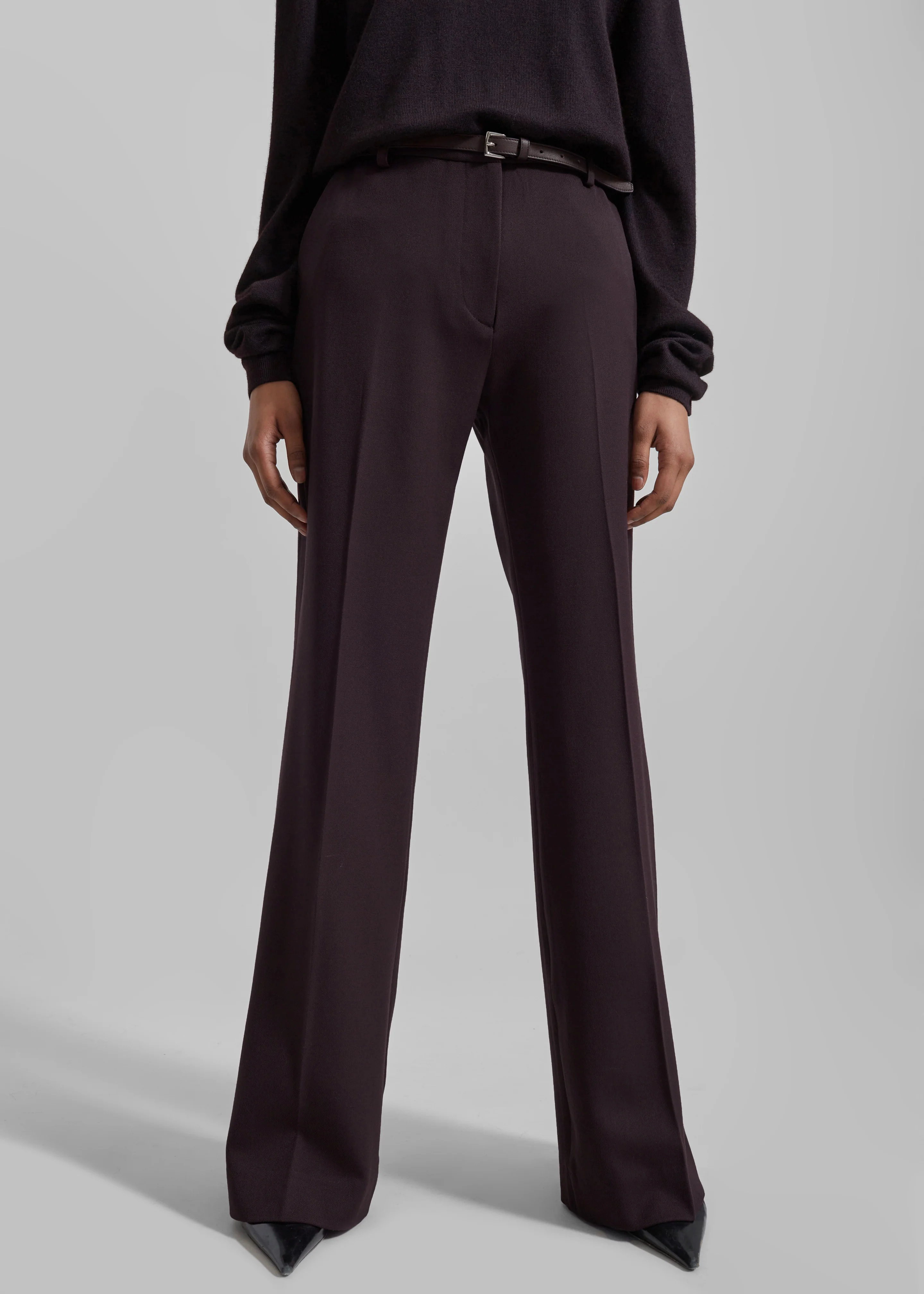 Jessie Leather Belt - Plum - Image 3