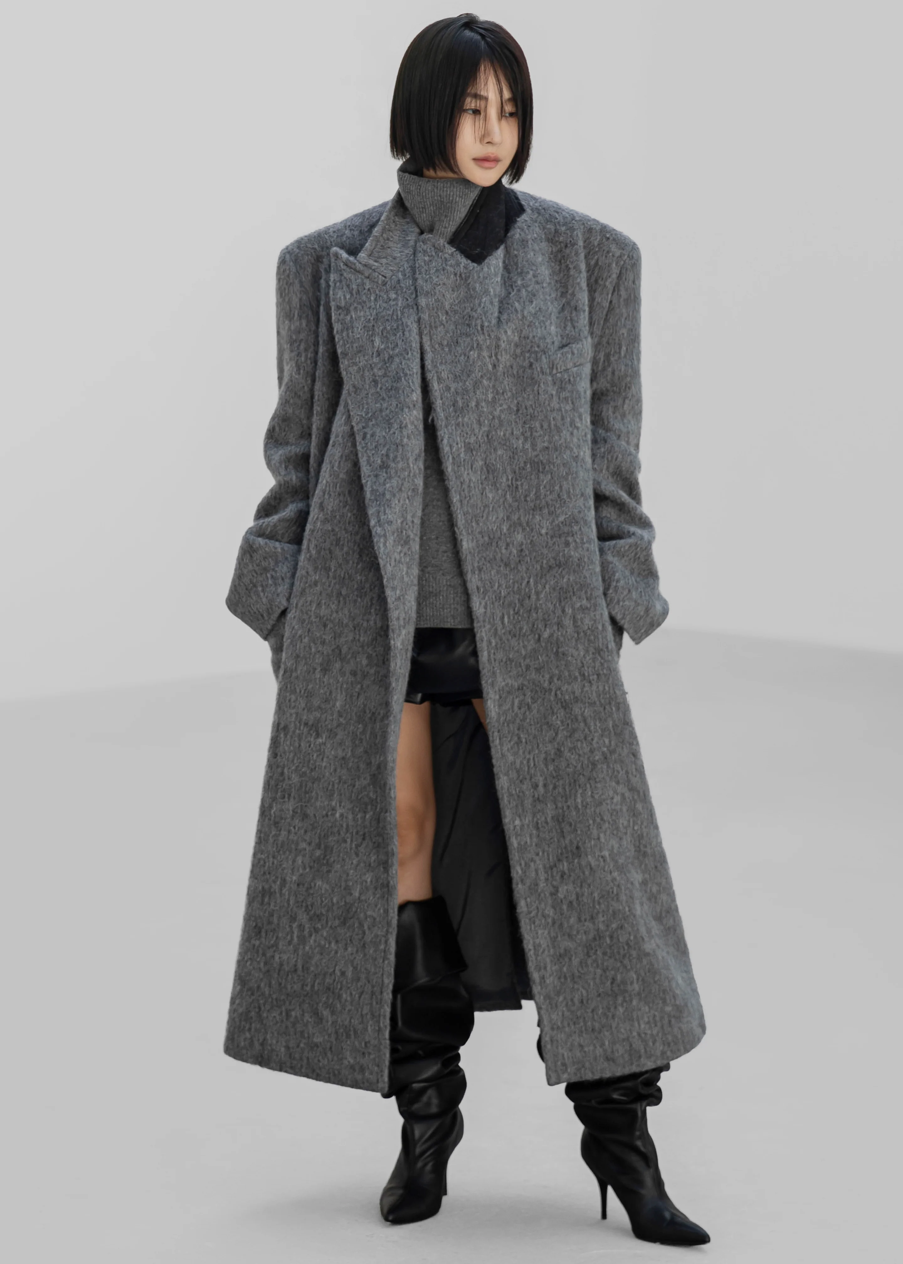 John Oversized Coat - Grey - Image 4