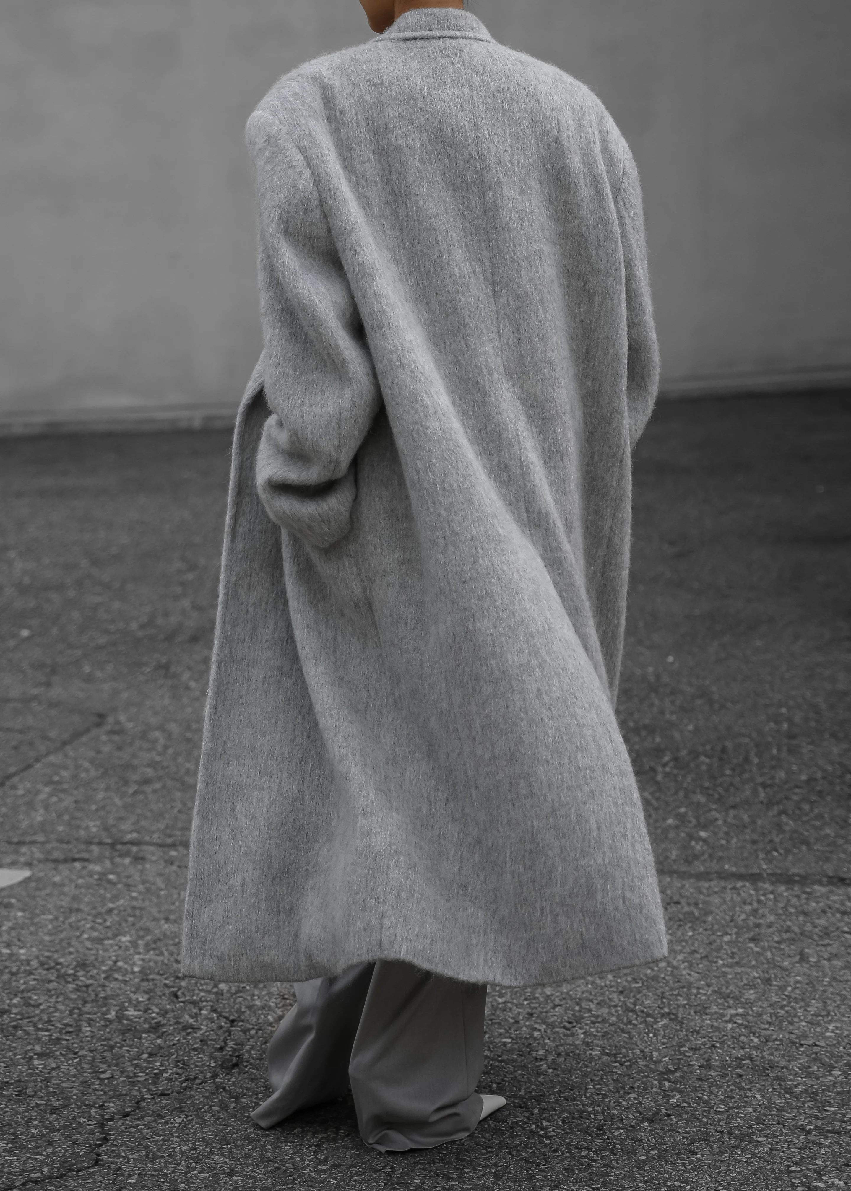 John Oversized Coat - Light Grey - Image 11