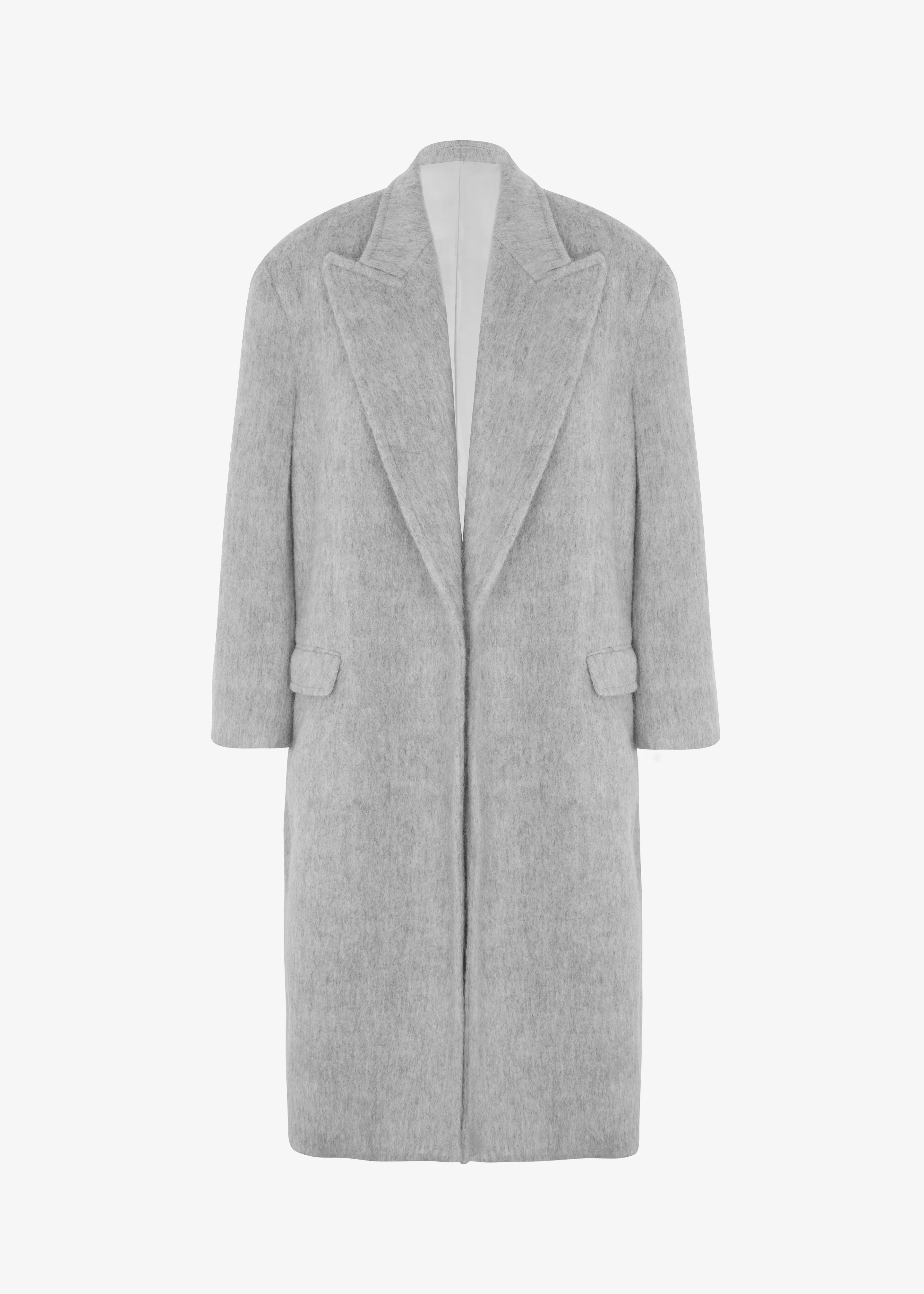 John Oversized Coat - Light Grey - Image 12