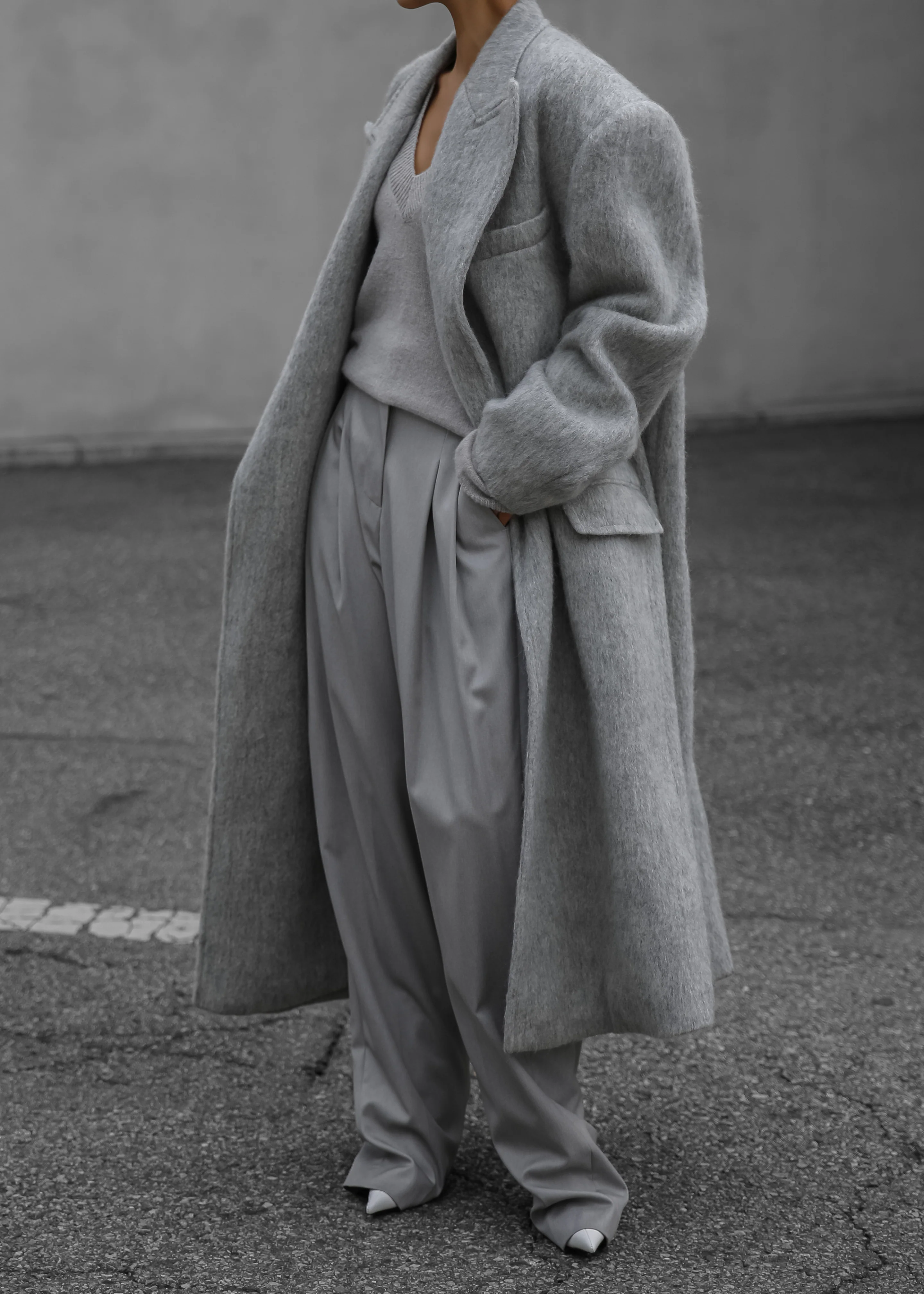 John Oversized Coat - Light Grey - Image 5