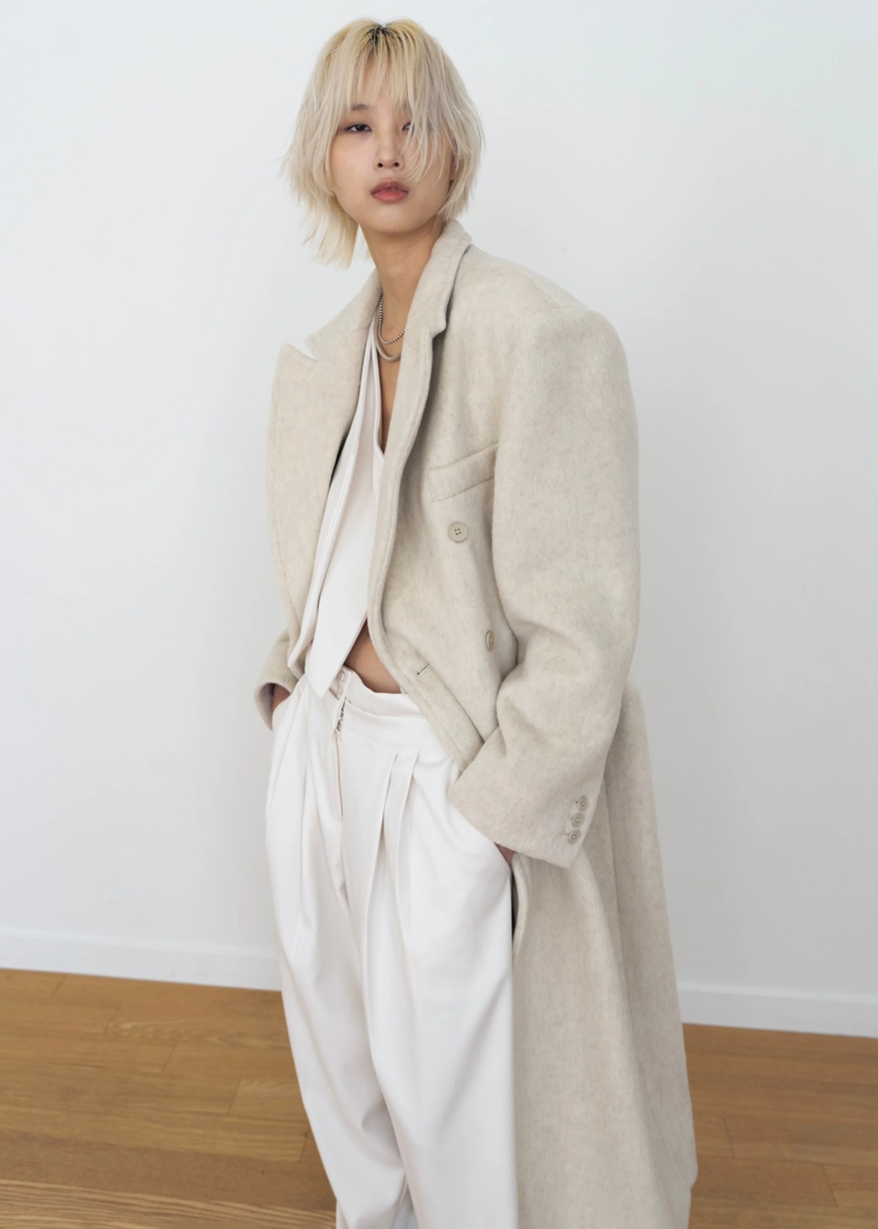 Jordan Wool Coat - Ivory - Image 10