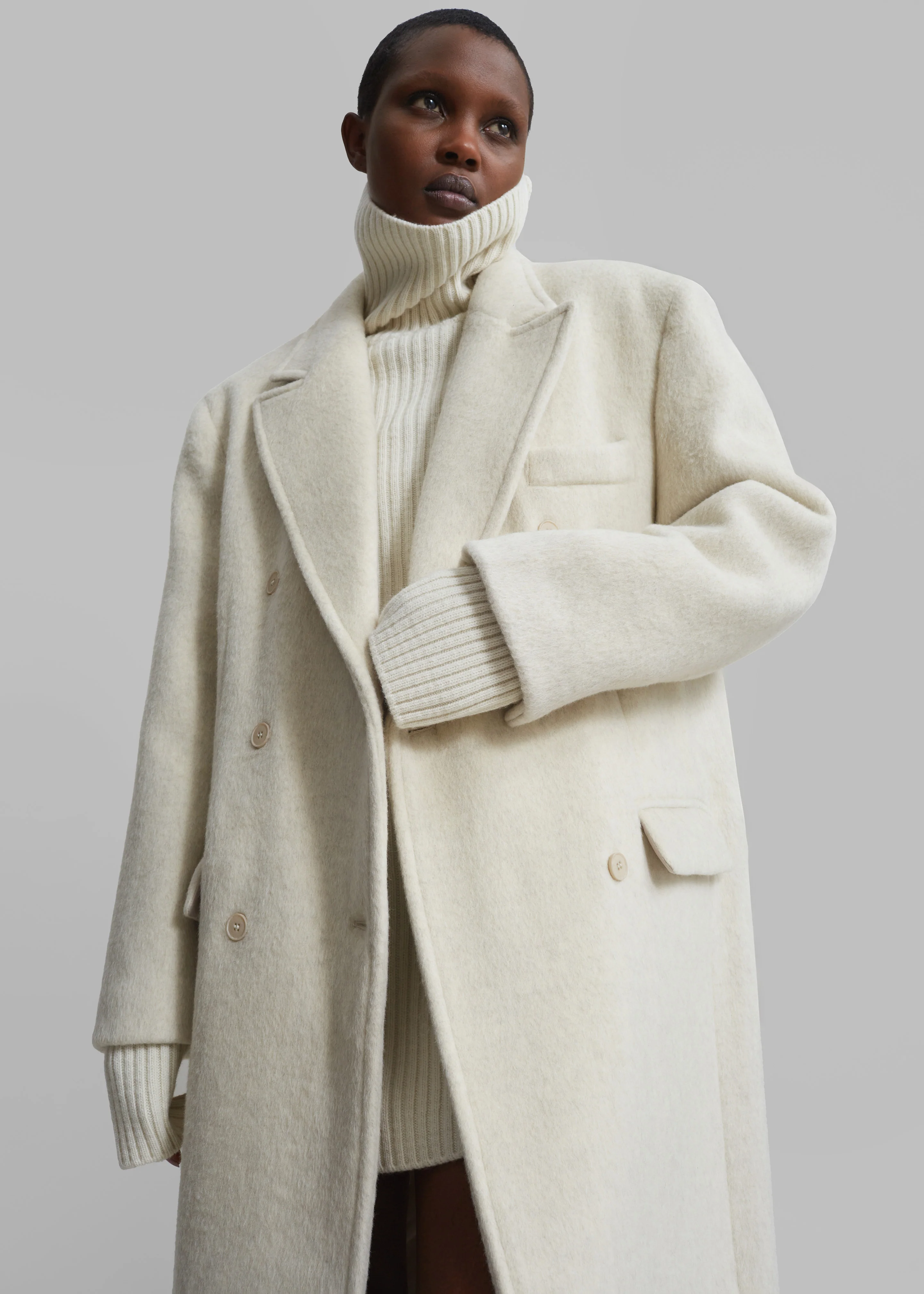 Jordan Wool Coat - Ivory - Image 2