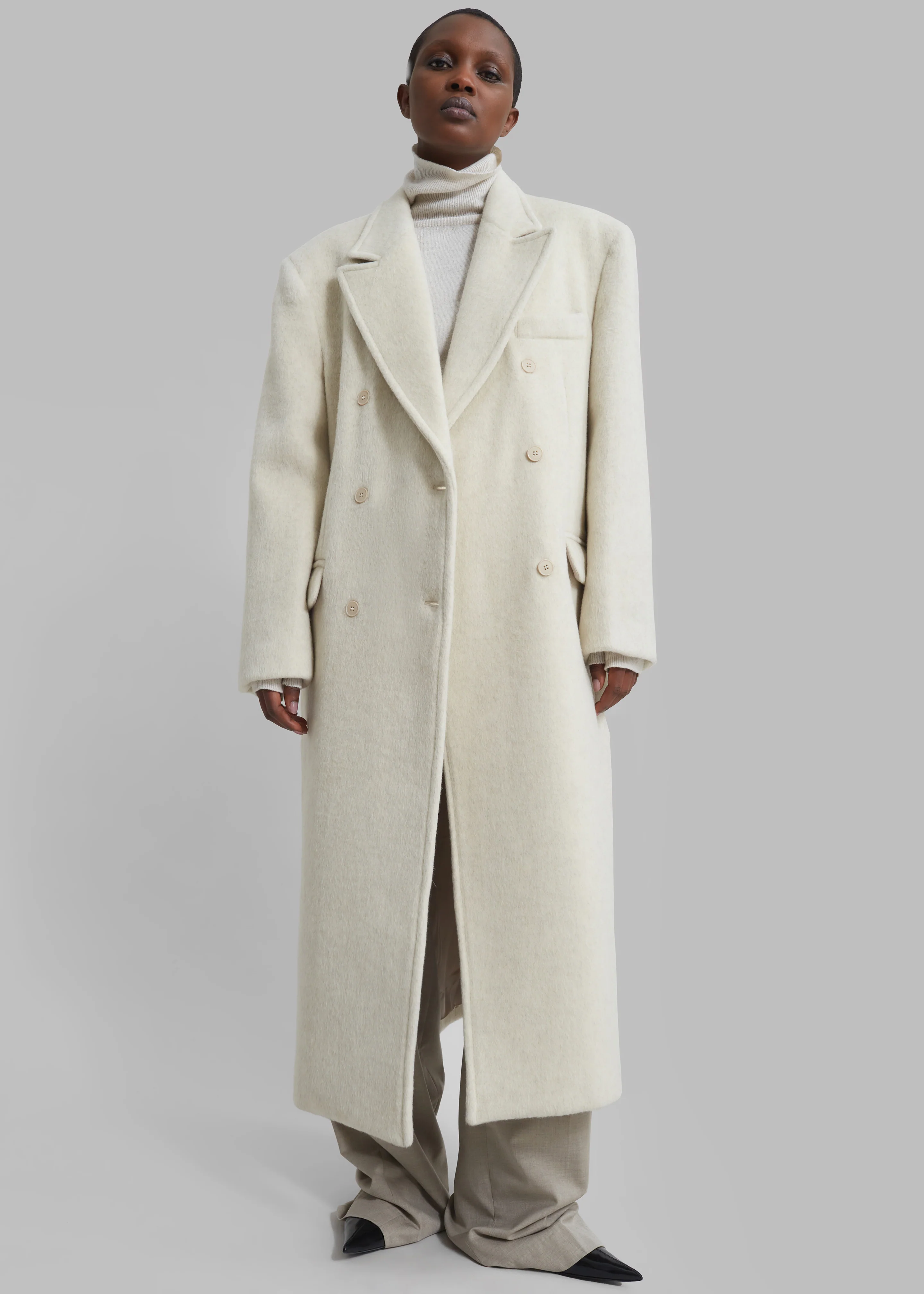 Jordan Wool Coat - Ivory - Image 3
