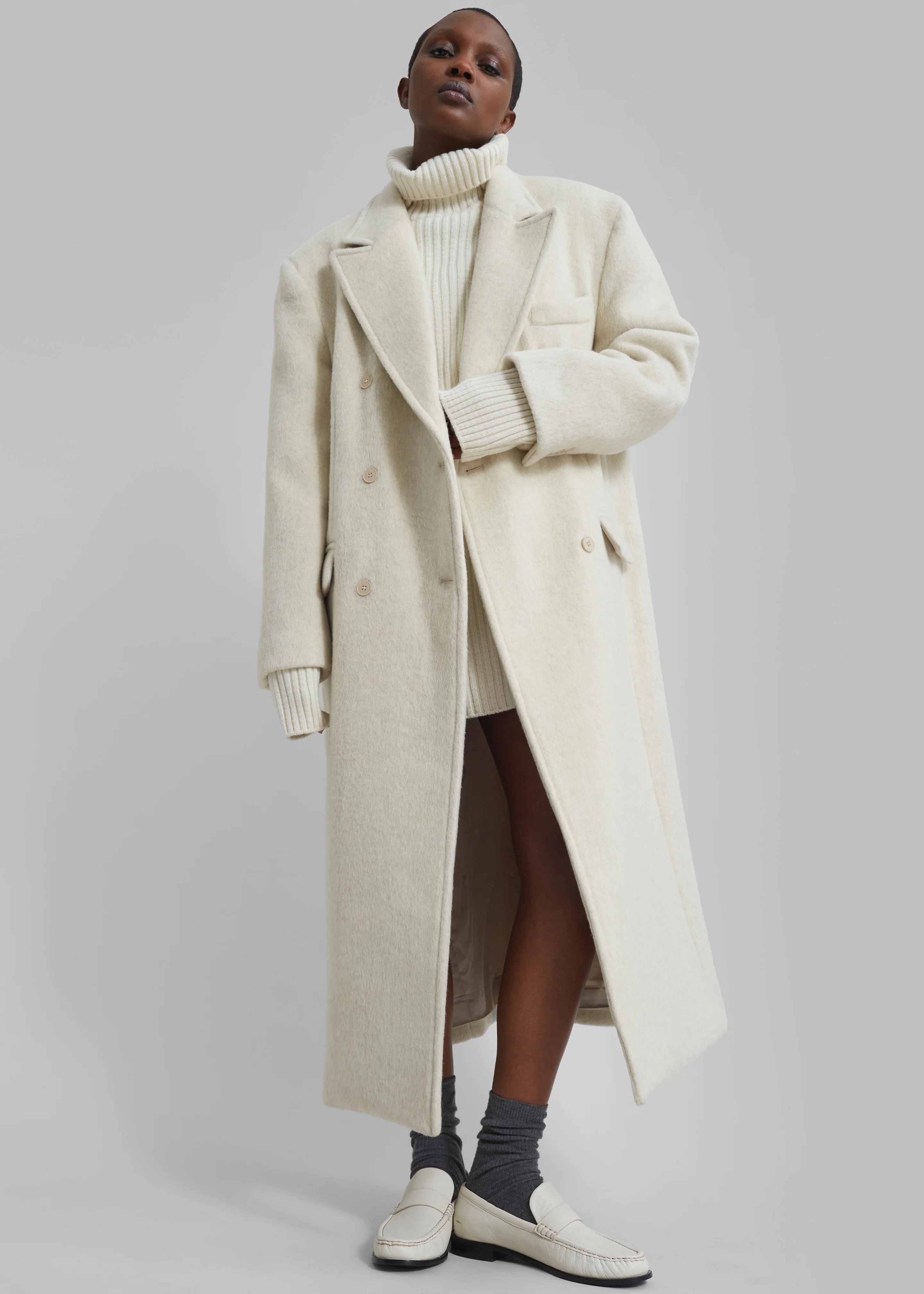 Jordan Wool Coat - Ivory - Image 4