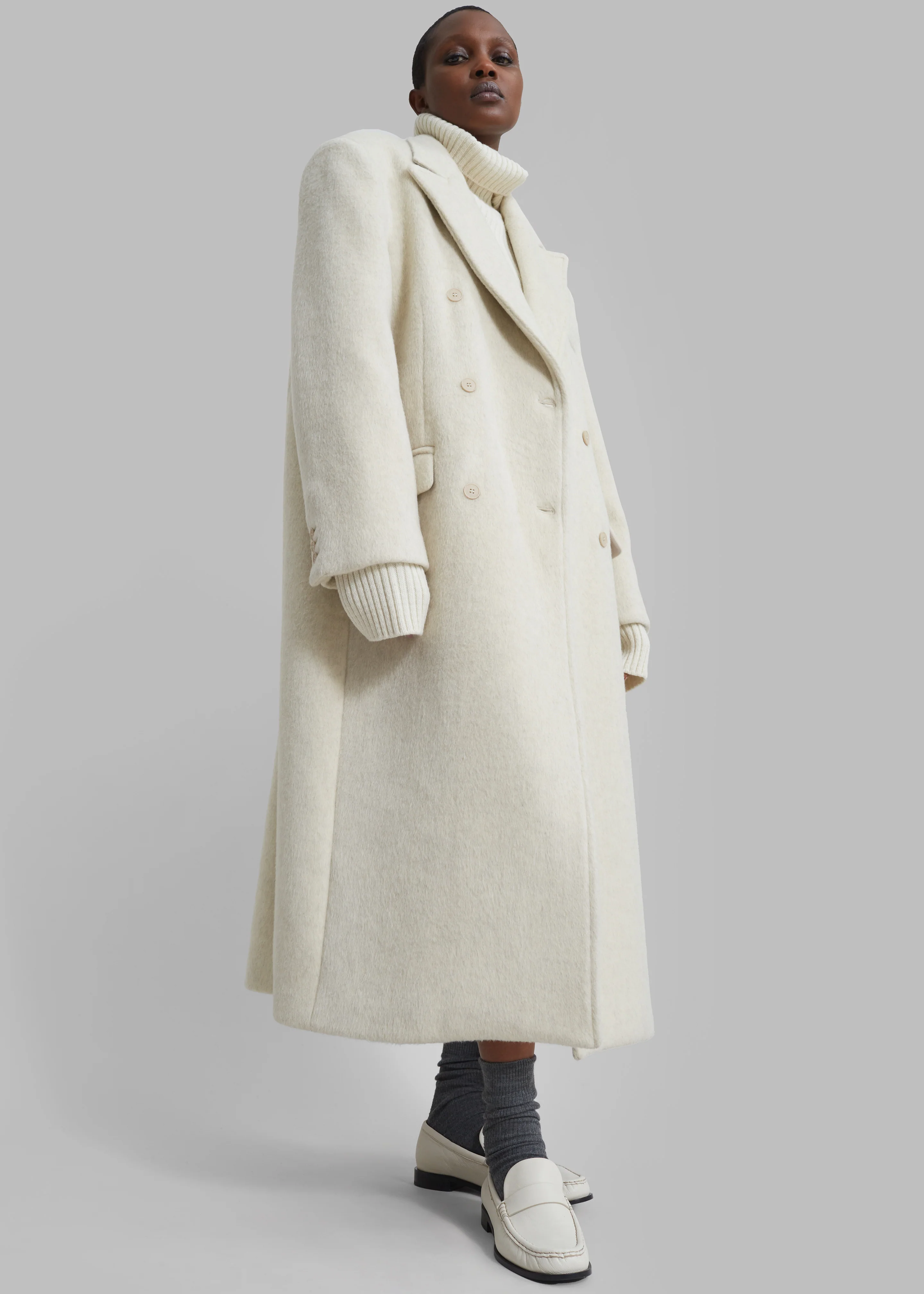 Jordan Wool Coat - Ivory - Image 5